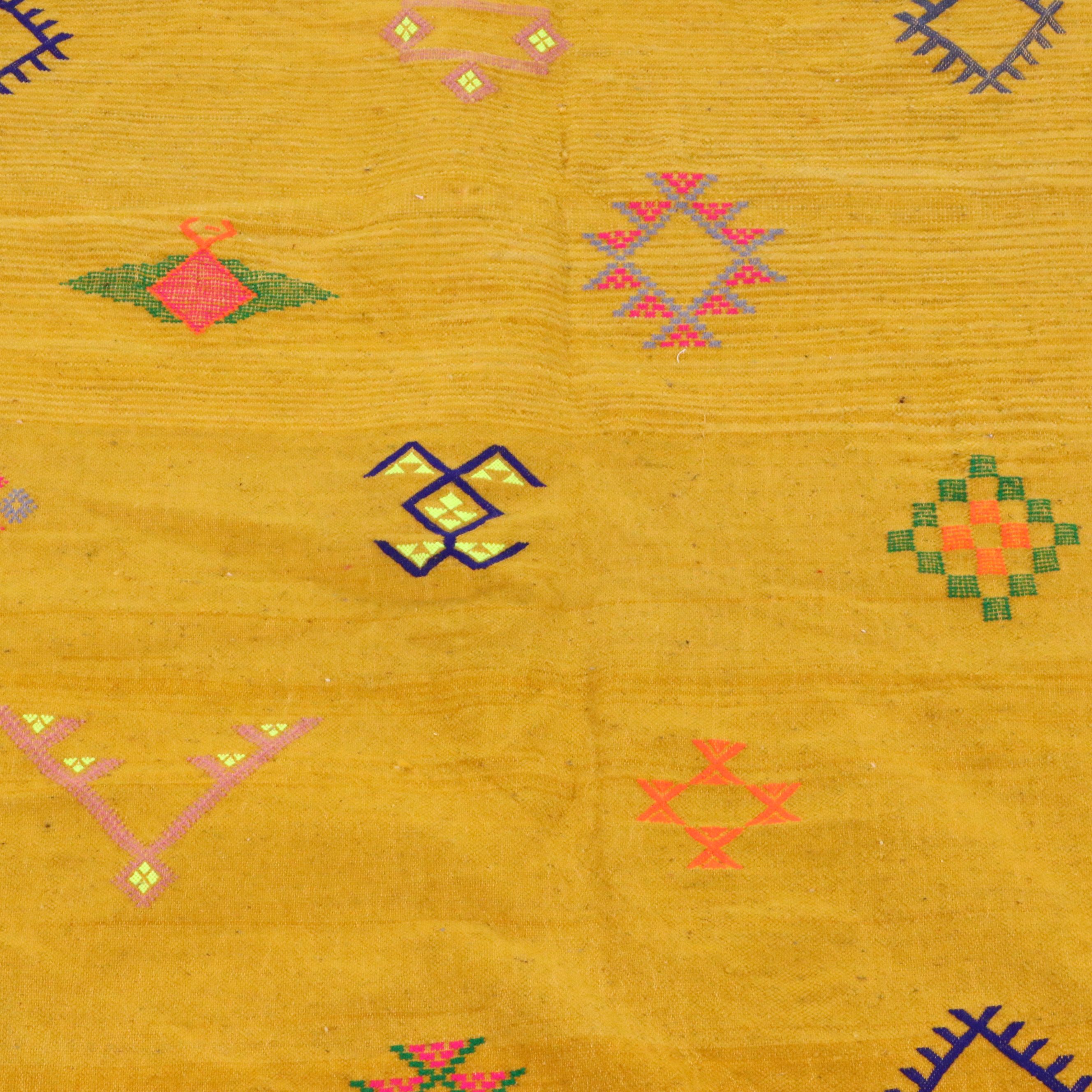 4'10 x 8'1 Handmade Moroccan Mixed Technique Area Rug