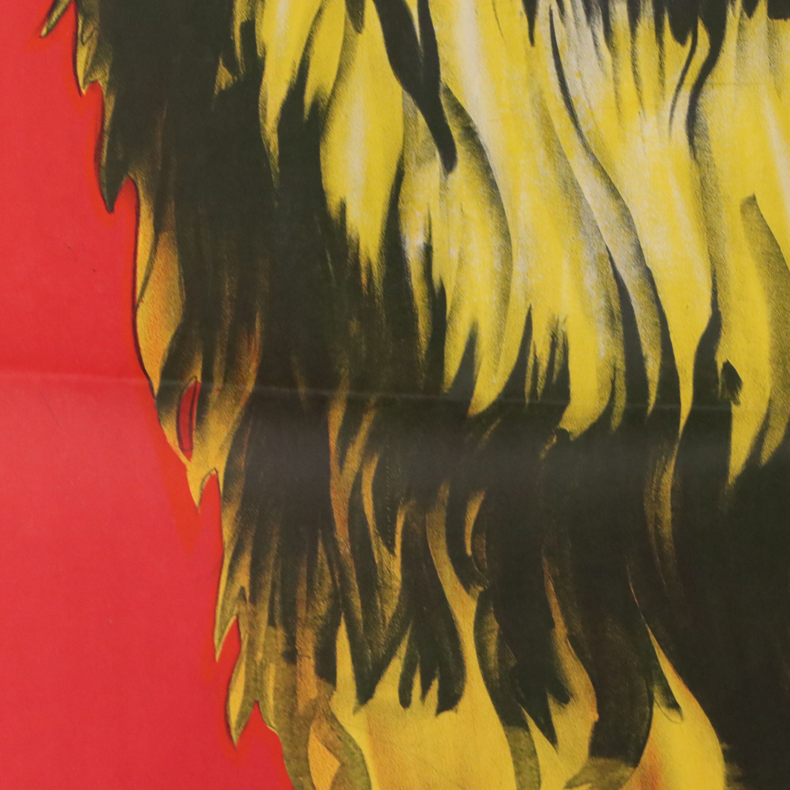 Circus Lithograph Poster of Roaring Lion, Mid-20th Century