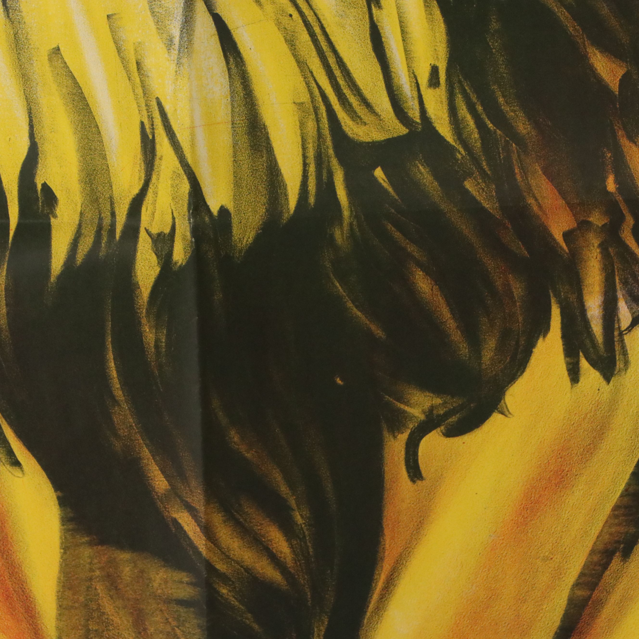 Circus Lithograph Poster of Roaring Lion, Mid-20th Century