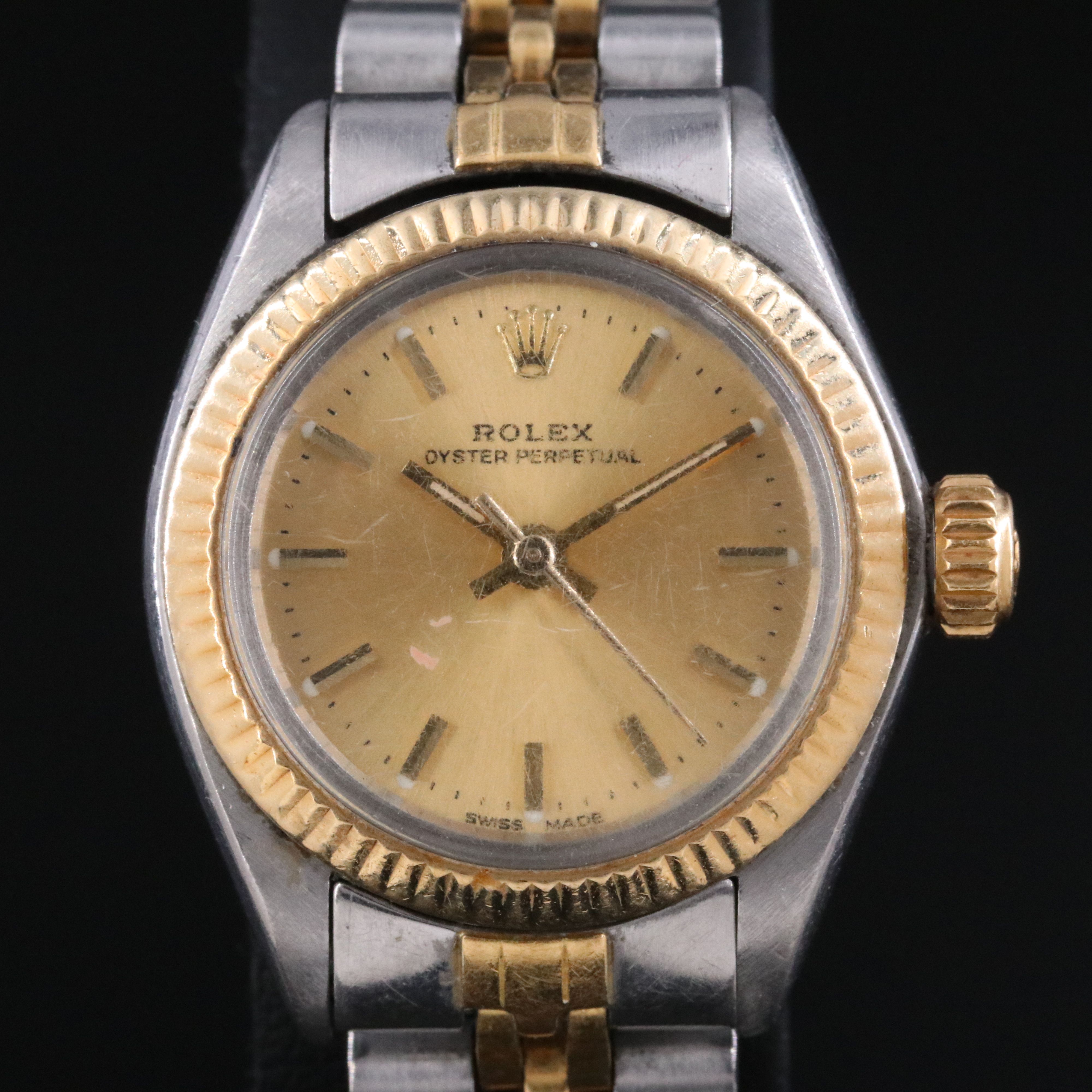 1982 Rolex Oyster Perpetual Two Tone 6719 Watch