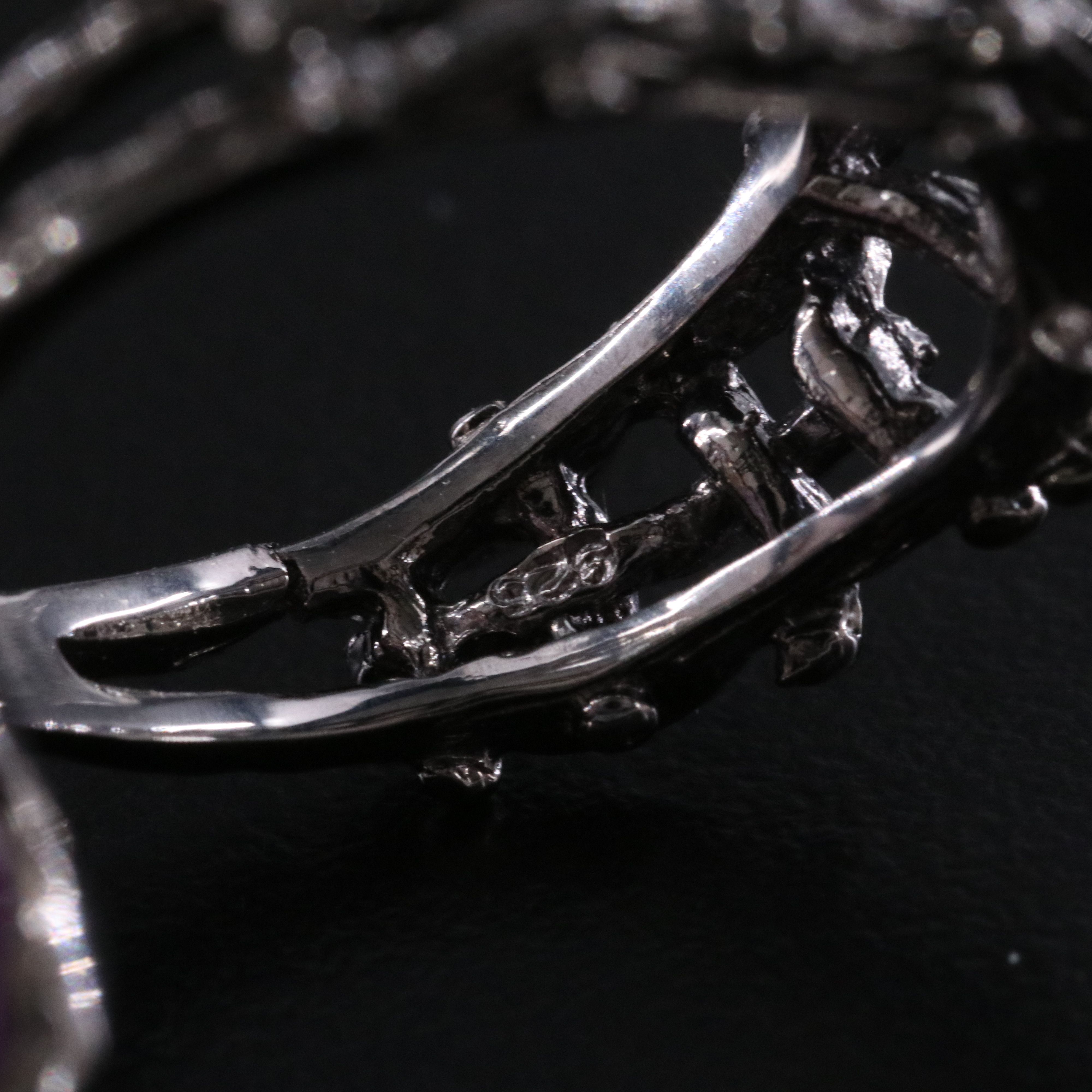 Sterling Carved Amethyst and Topaz Ring