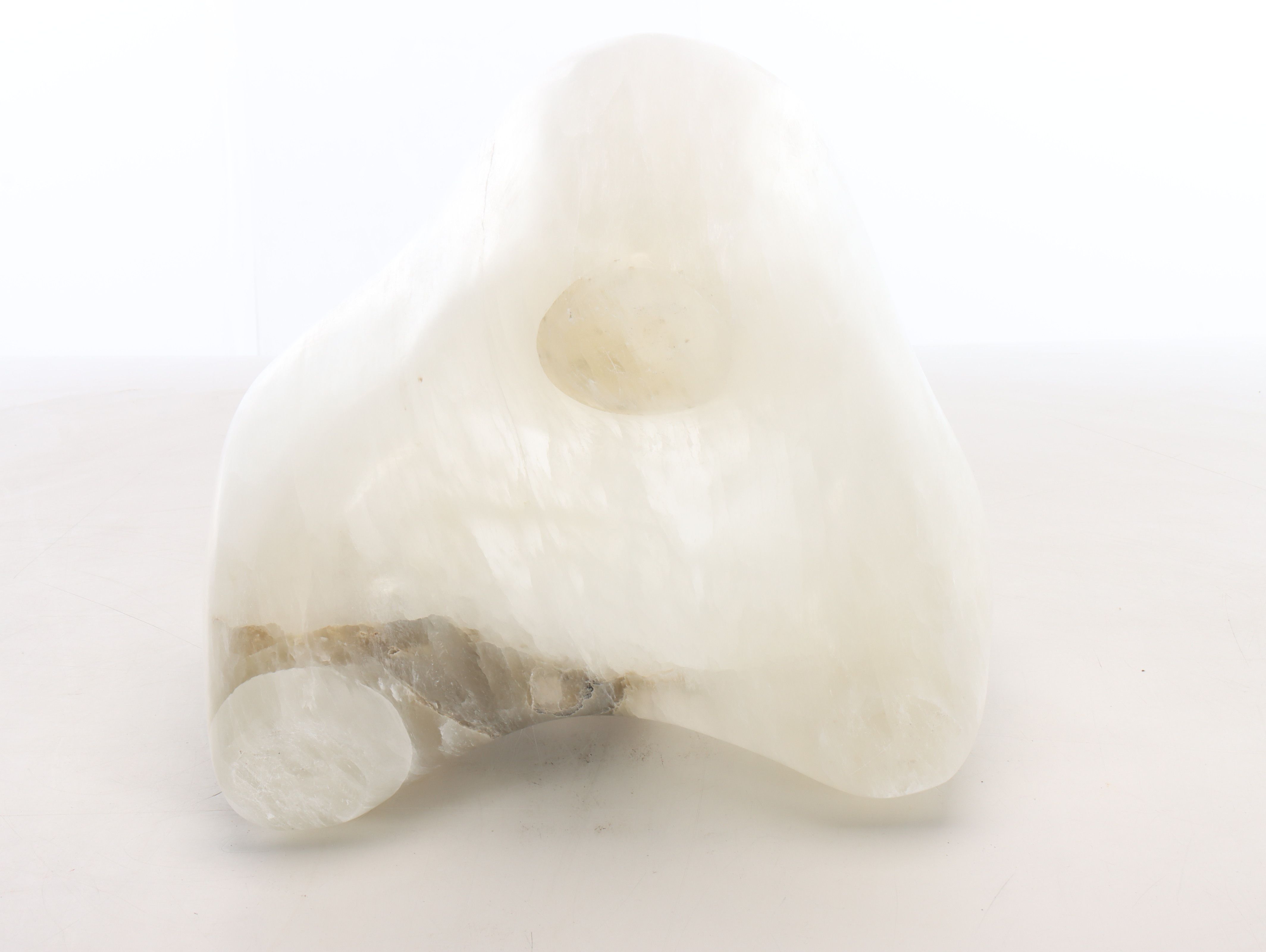 Freeform Selenite Footed Bowl