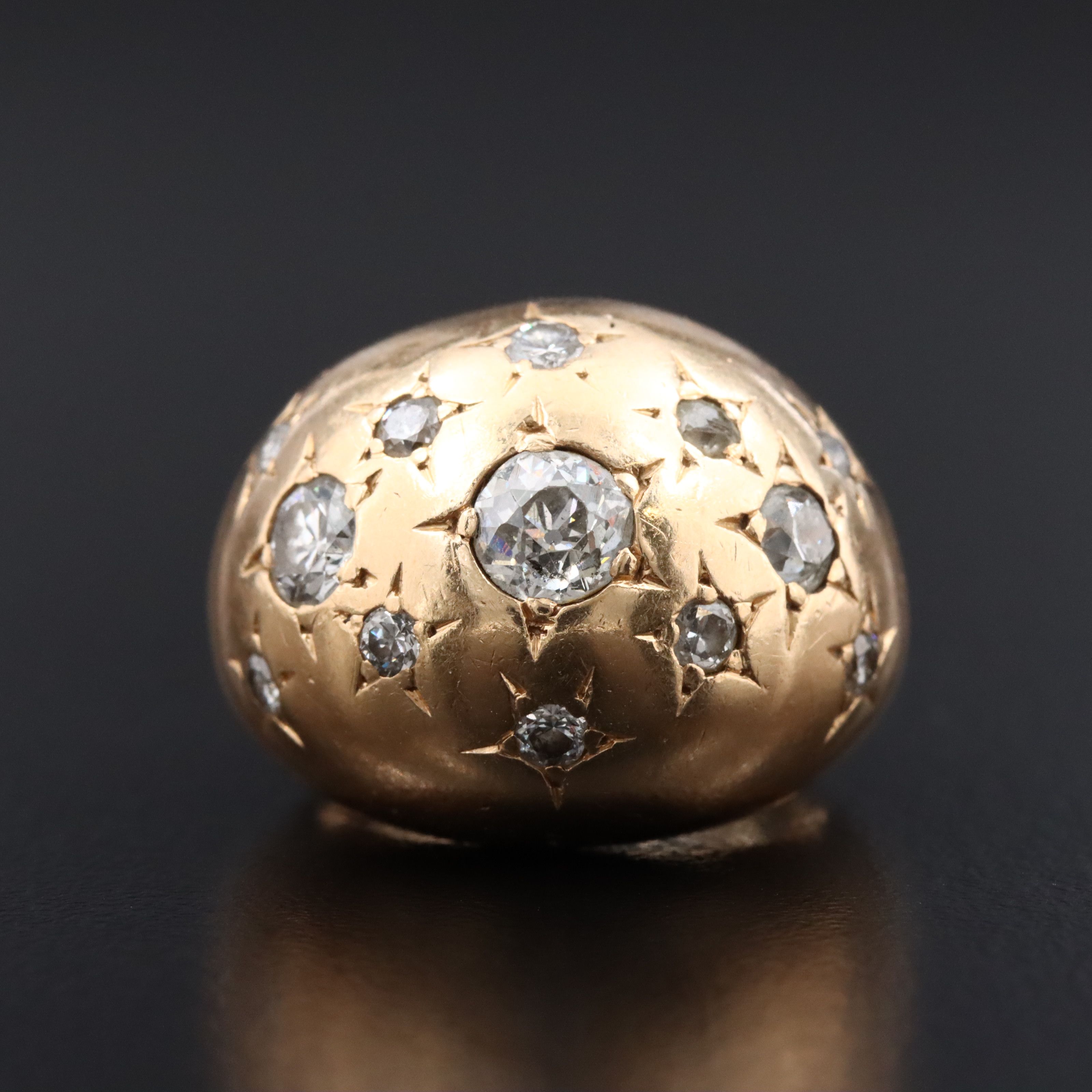 Vintage 14K 1.06 CTW Diamond Dome Ring