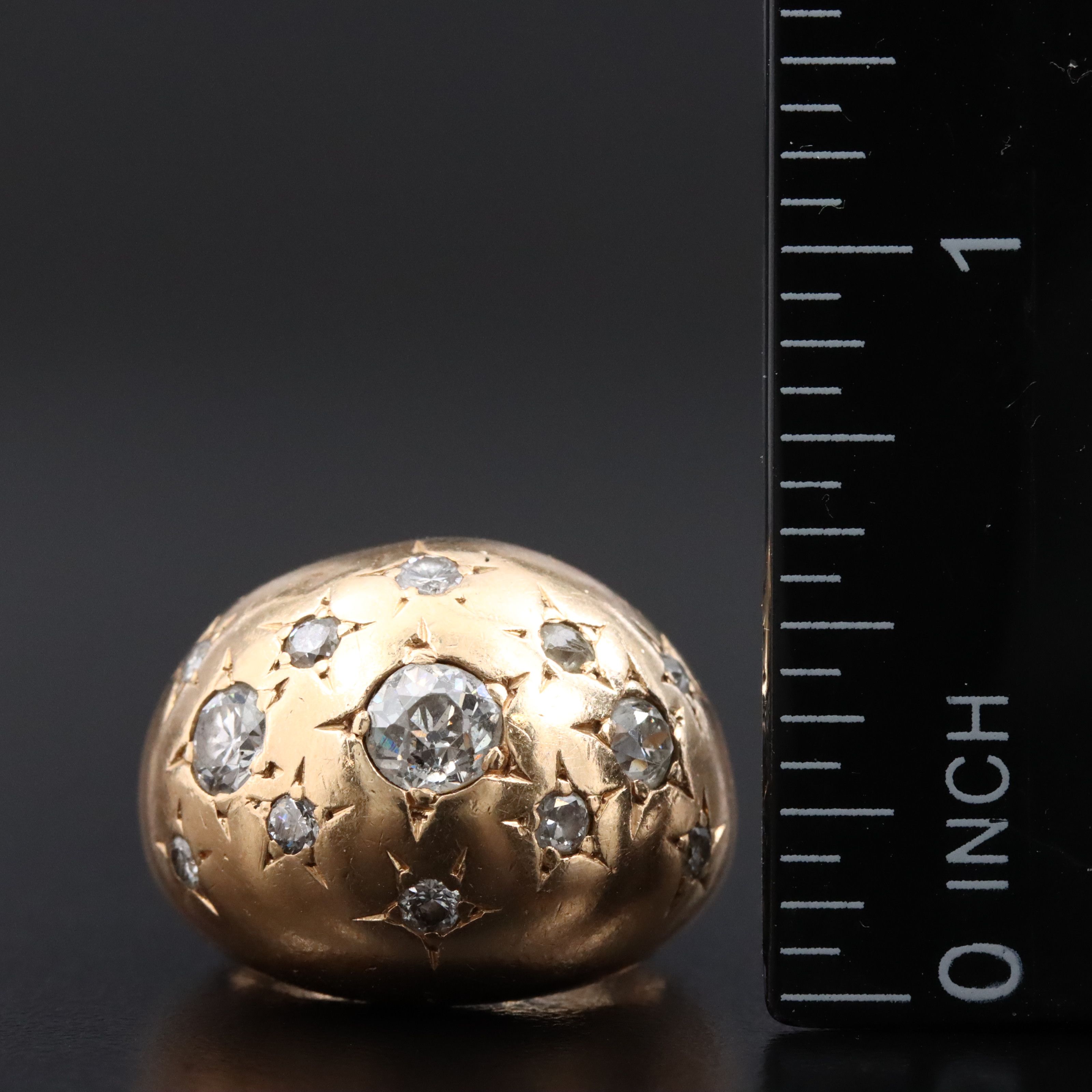 Vintage 14K 1.06 CTW Diamond Dome Ring