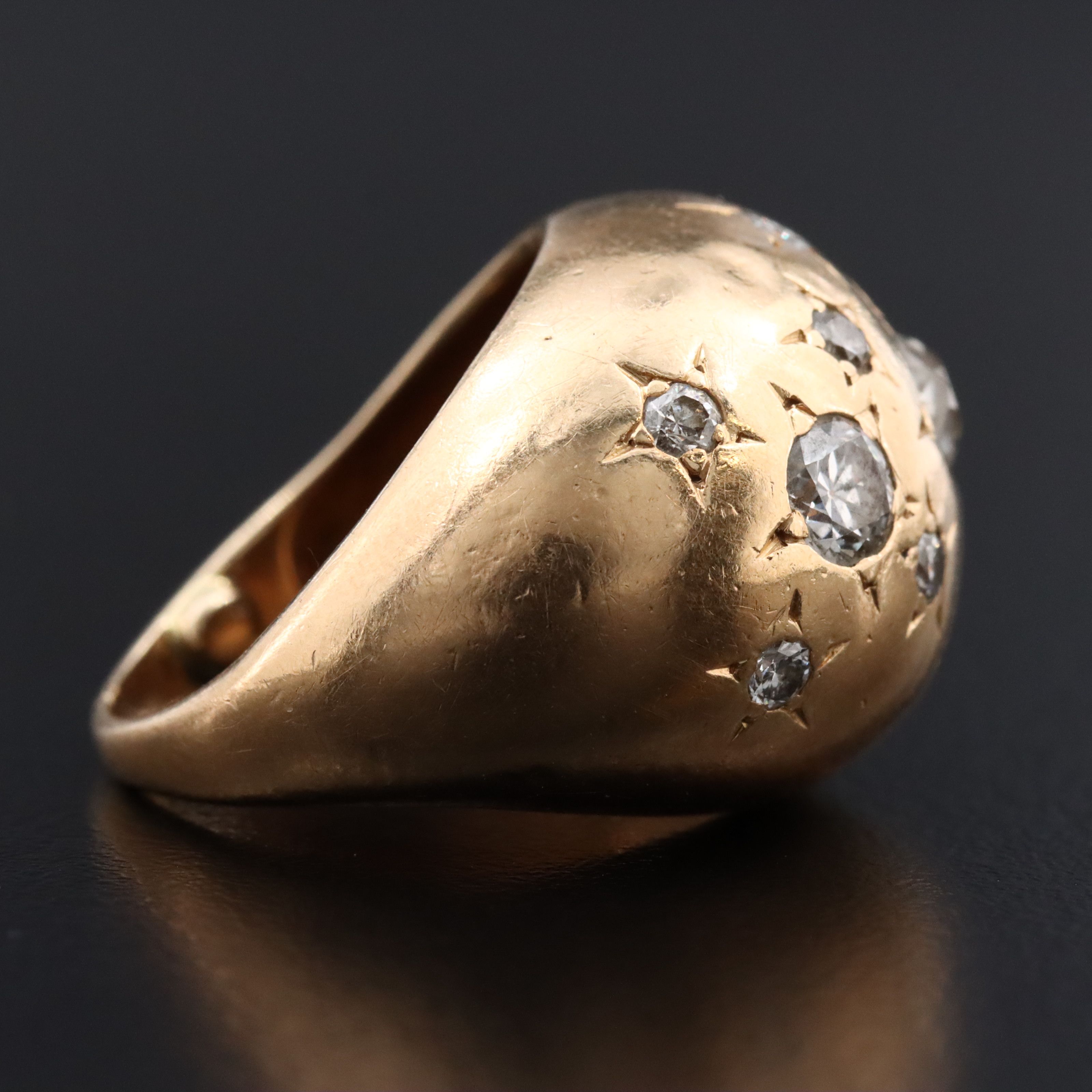 Vintage 14K 1.06 CTW Diamond Dome Ring