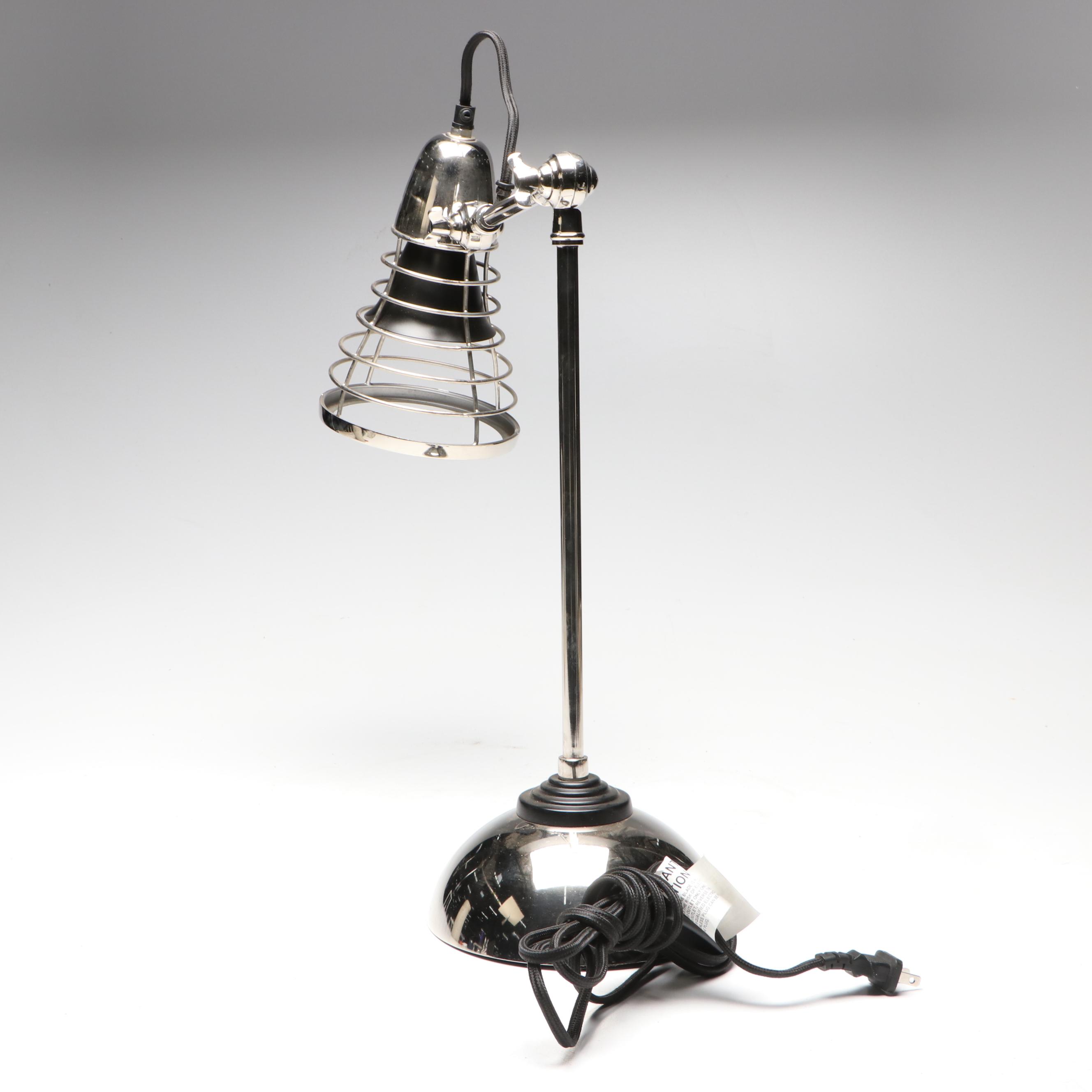 Industrial Style Chrome Finish Adjustable Desk Lamp