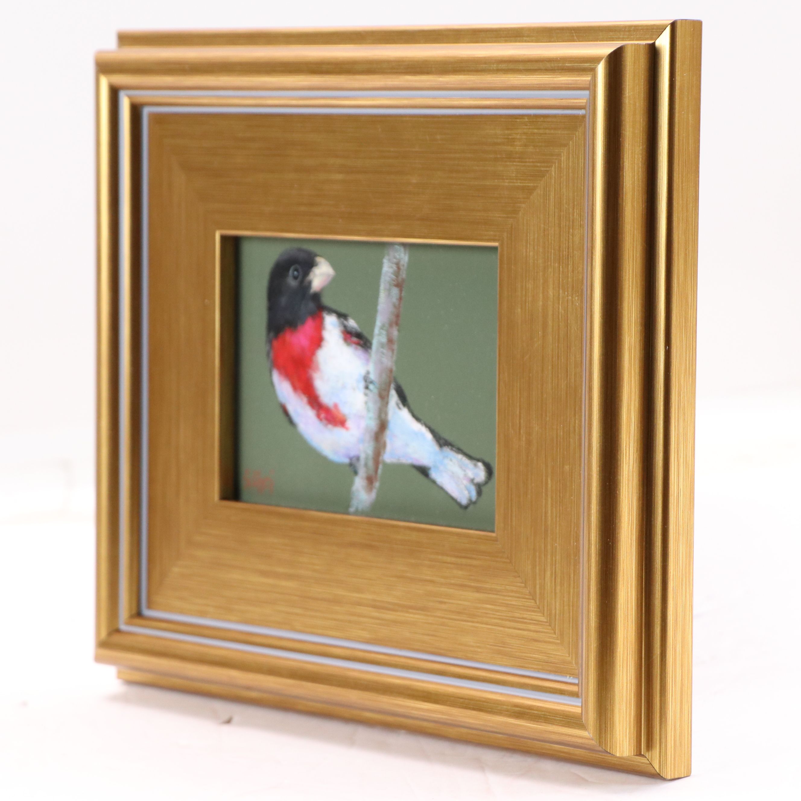 Sunkyung Choi Pastel Drawing "Rose-breasted Grosbeak," 21st Century