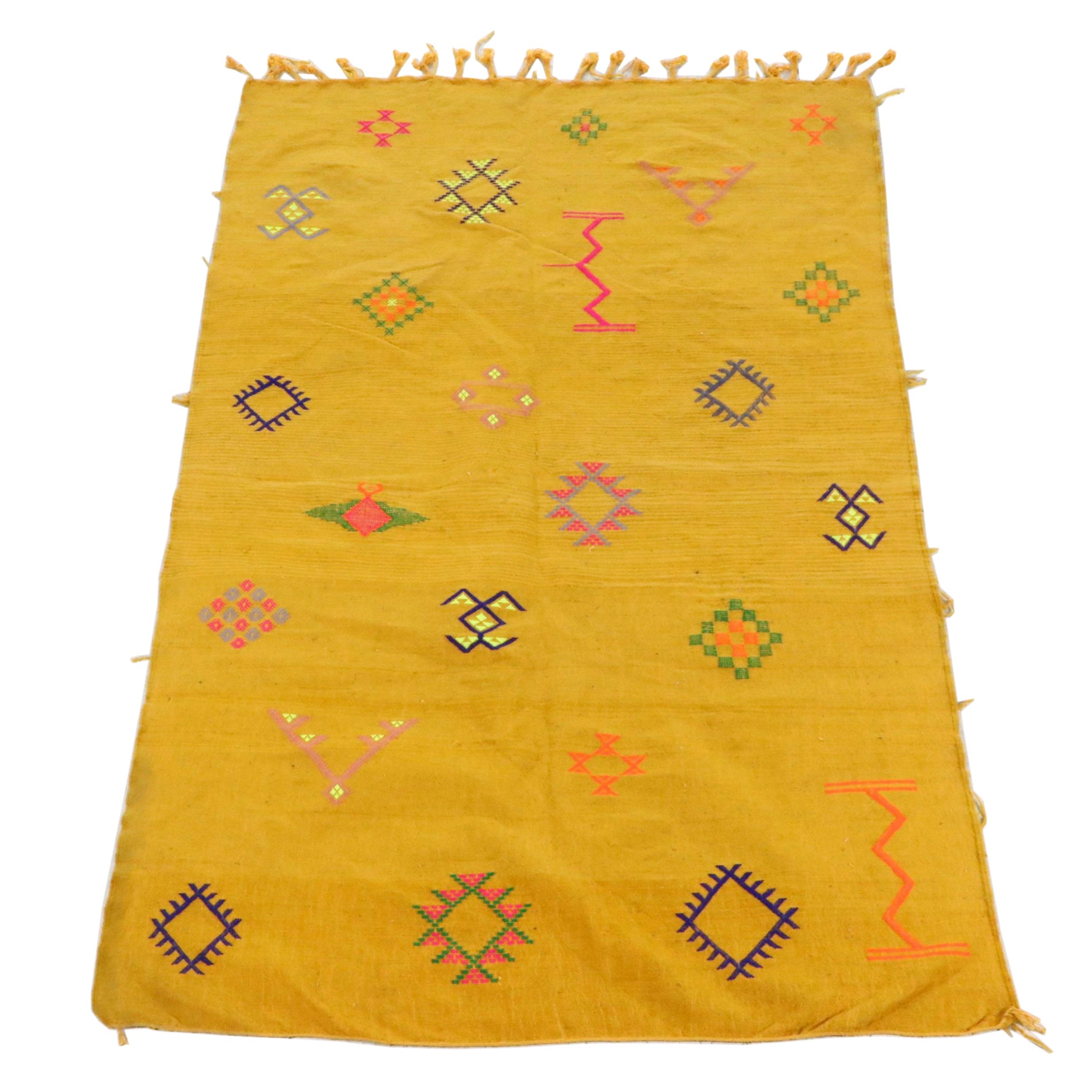 4'10 x 8'1 Handmade Moroccan Mixed Technique Area Rug