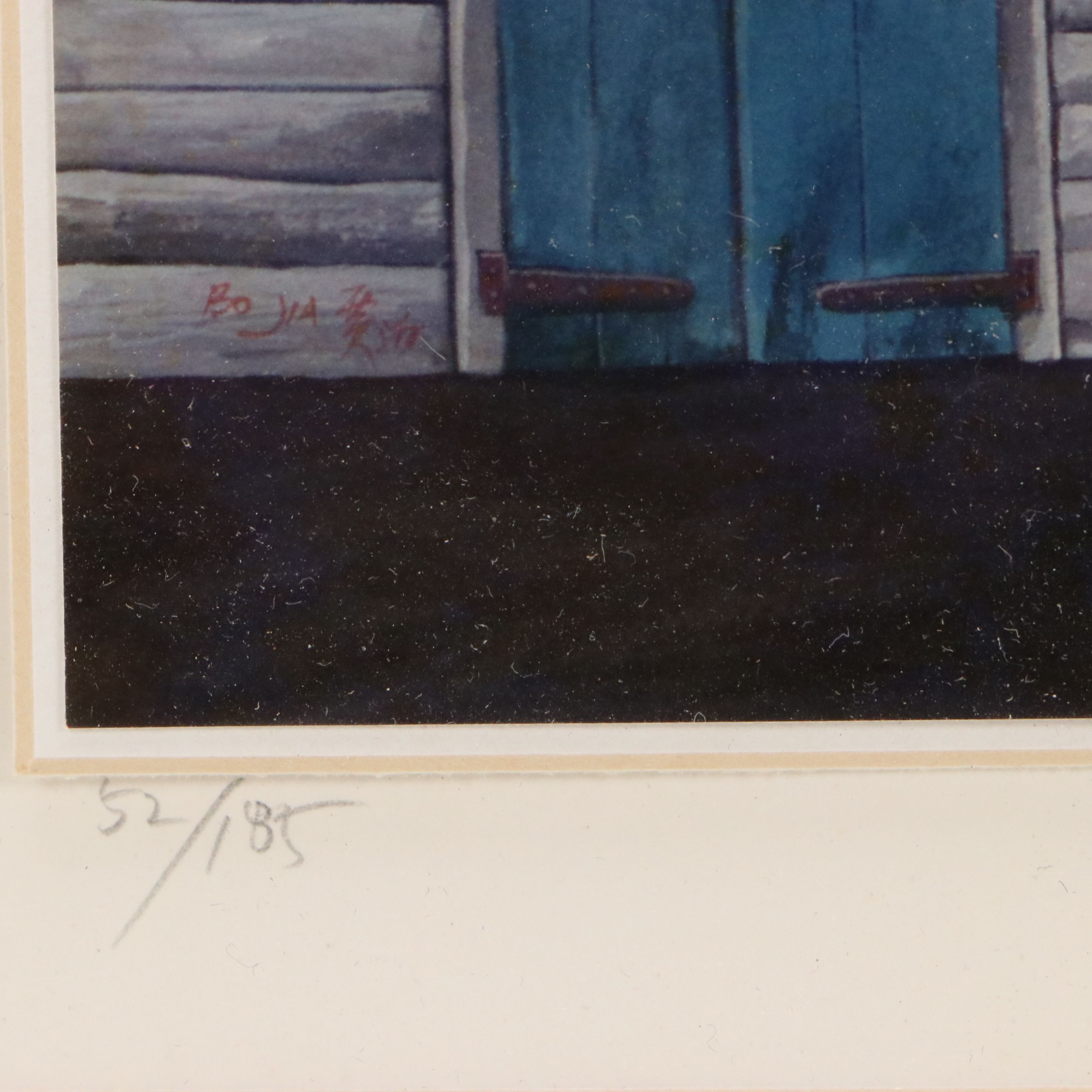 Bo Jia Giclée on Board of Two Doors