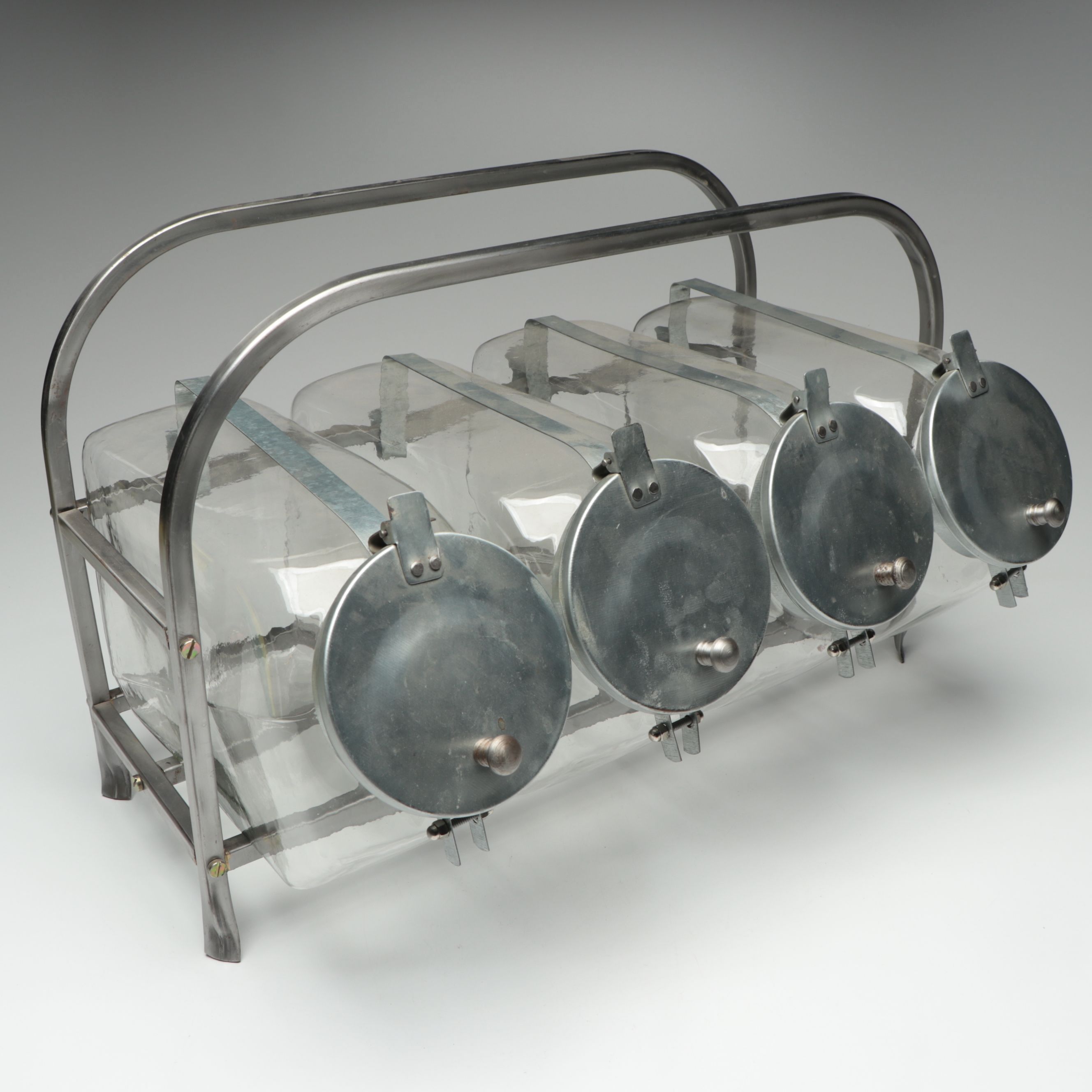 Metal and Glass Candy Storage Containers