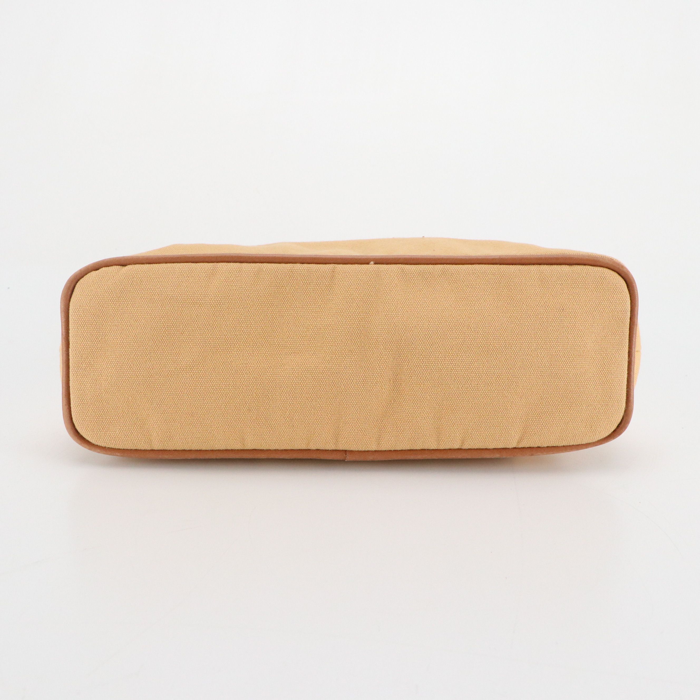 Hermès Bolide Zip Travel Pouch in Beige Cotton Canvas with Leather Trim