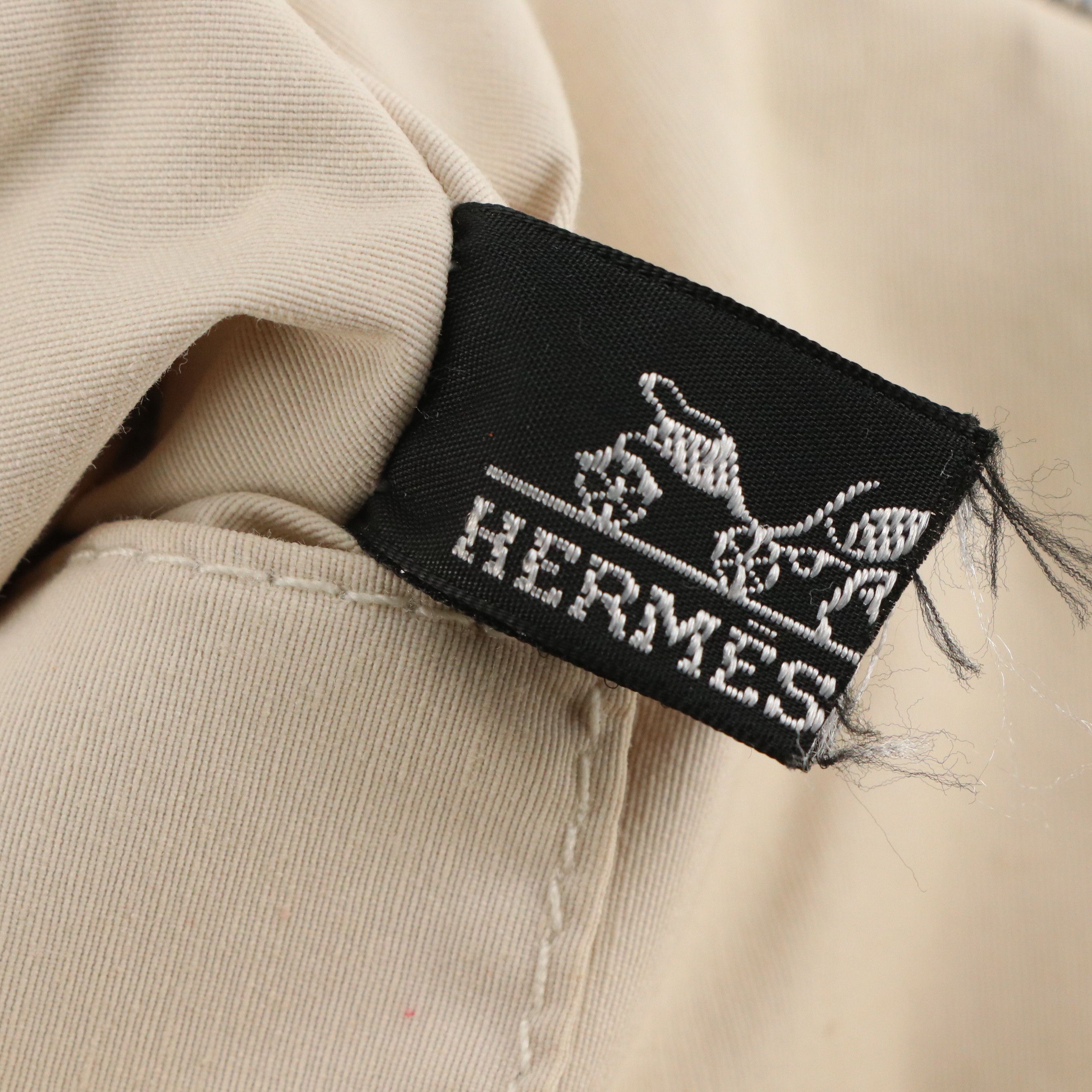 Hermès Bolide Zip Travel Pouch in Beige Cotton Canvas with Leather Trim