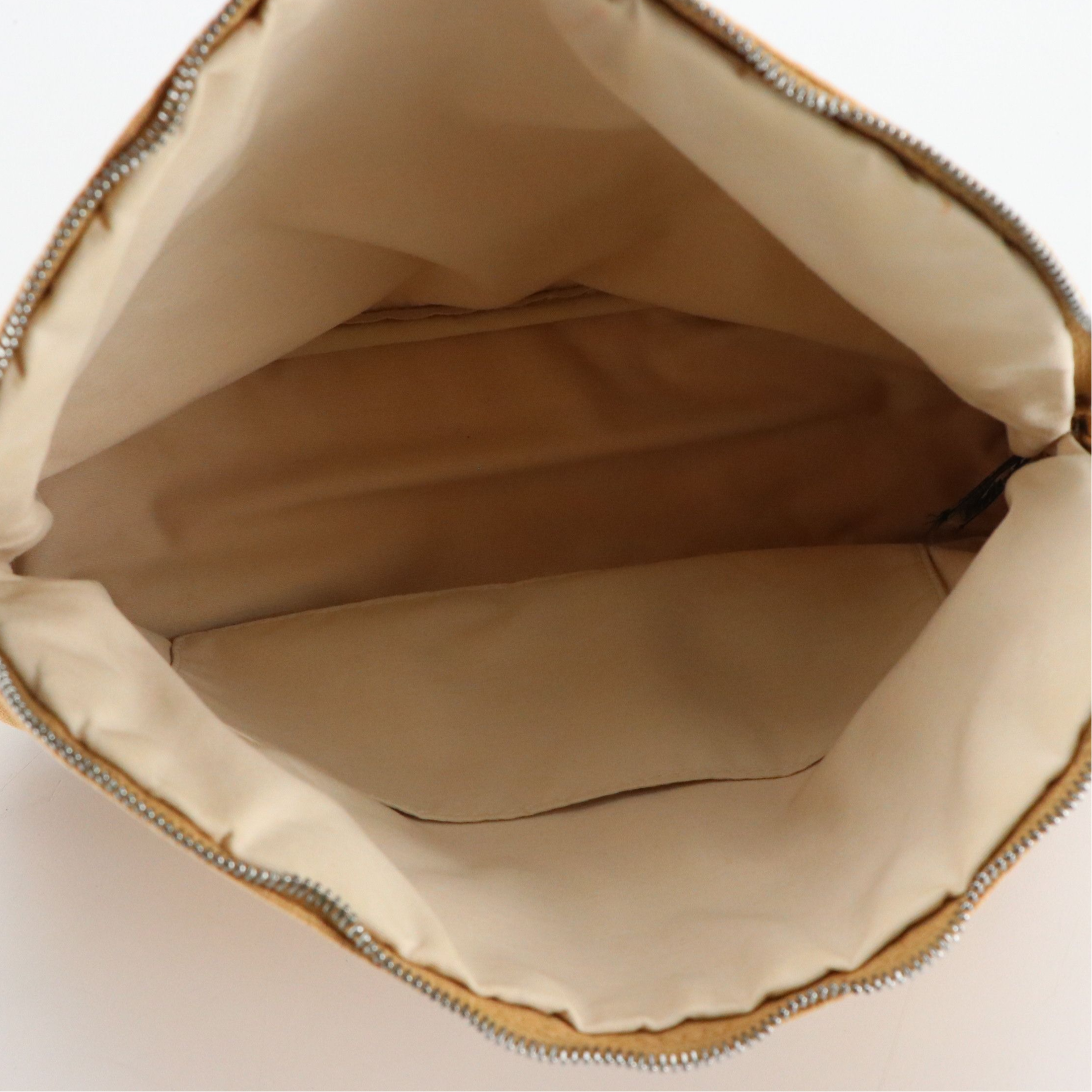 Hermès Bolide Zip Travel Pouch in Beige Cotton Canvas with Leather Trim