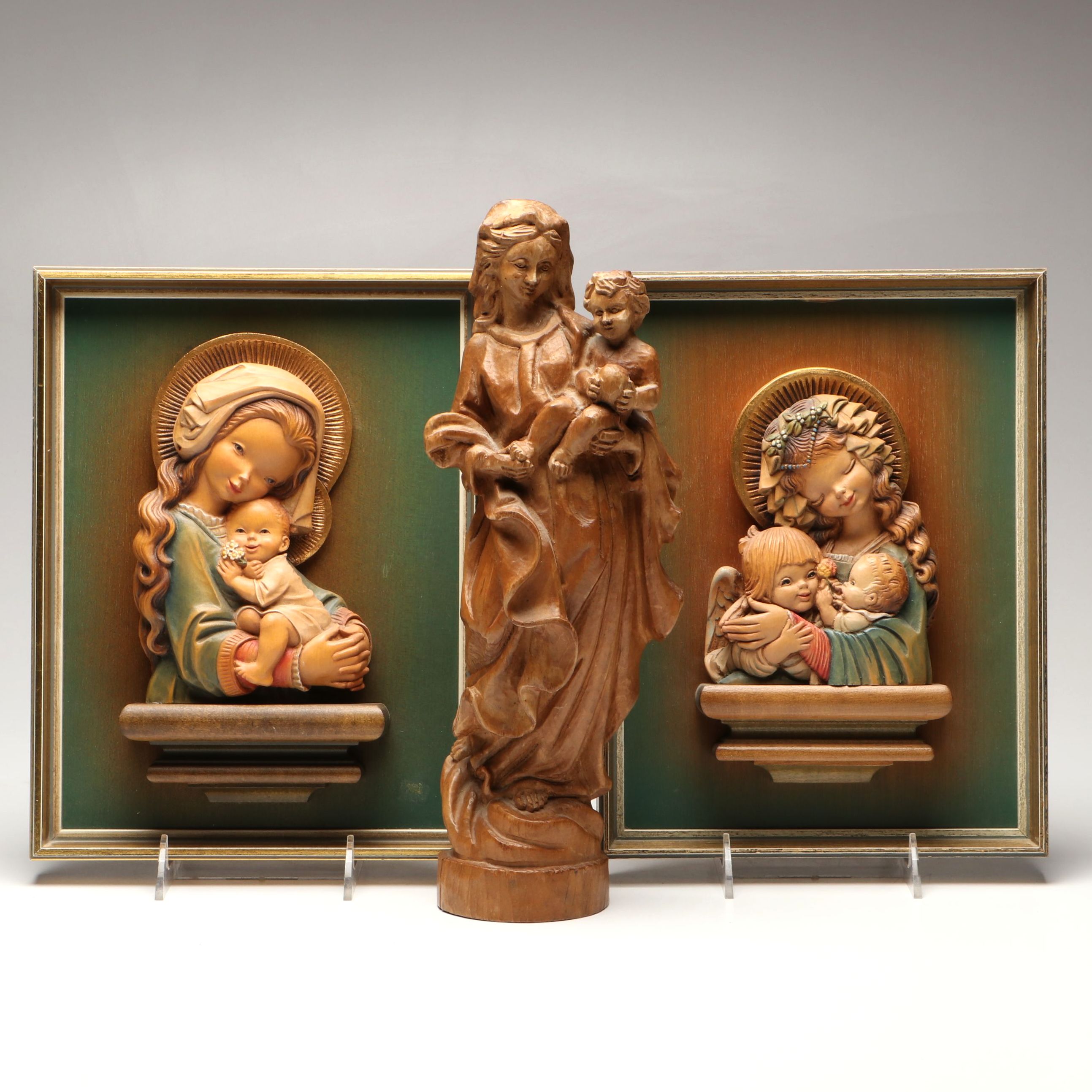 Juan Ferrandiz for ANRI with Other Madonna and Child Wood Carvings