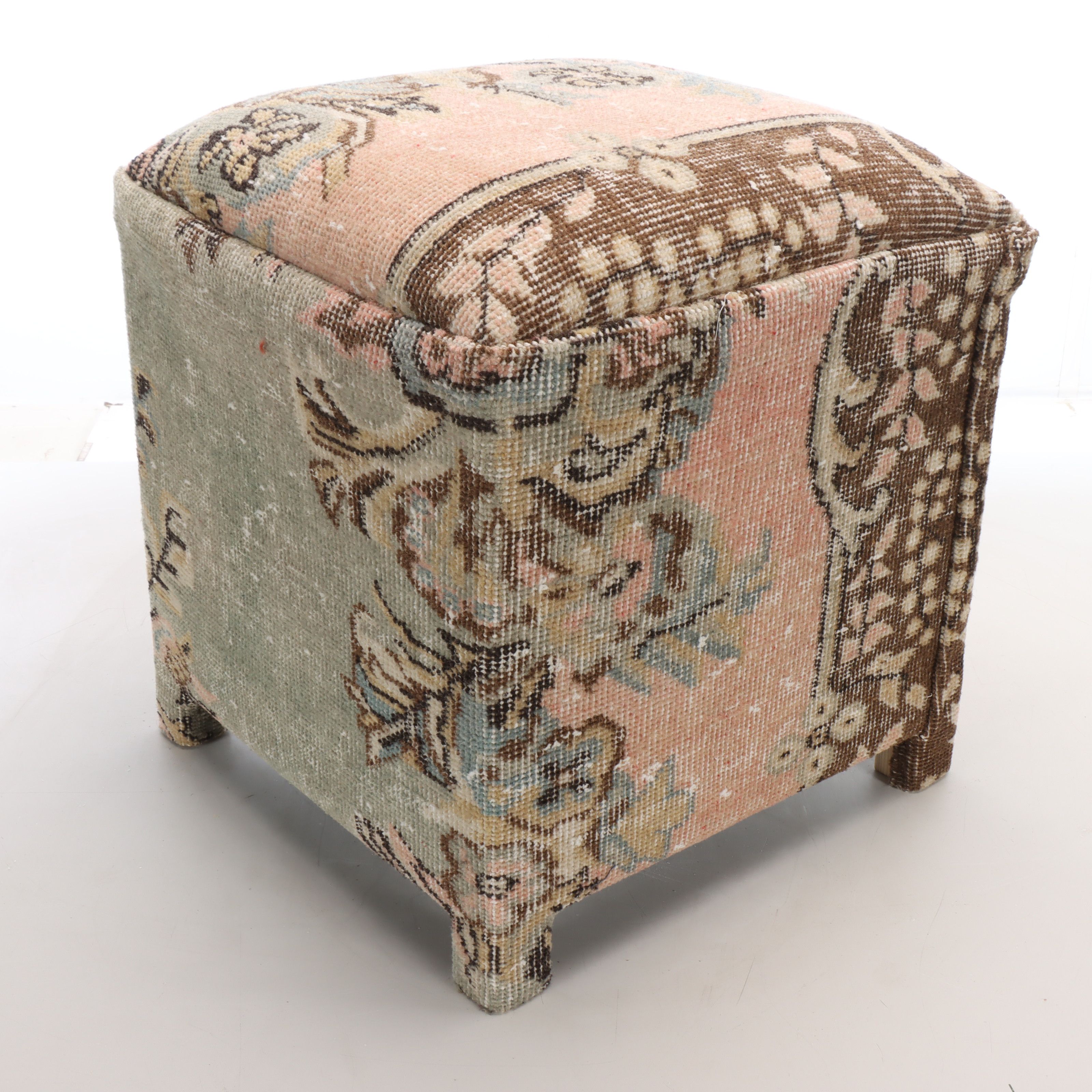 Turkish Style Wool Square Pouf