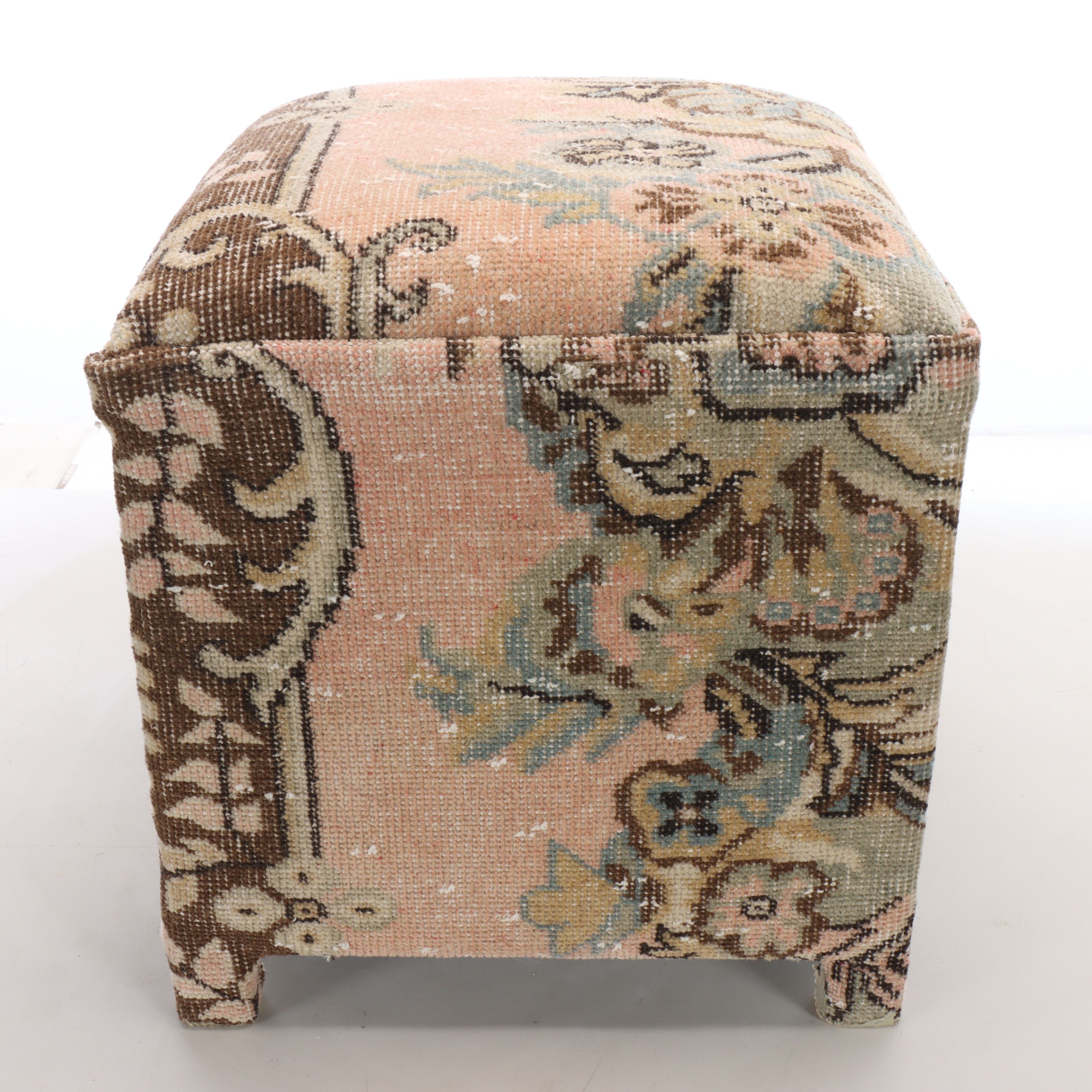 Turkish Style Wool Square Pouf