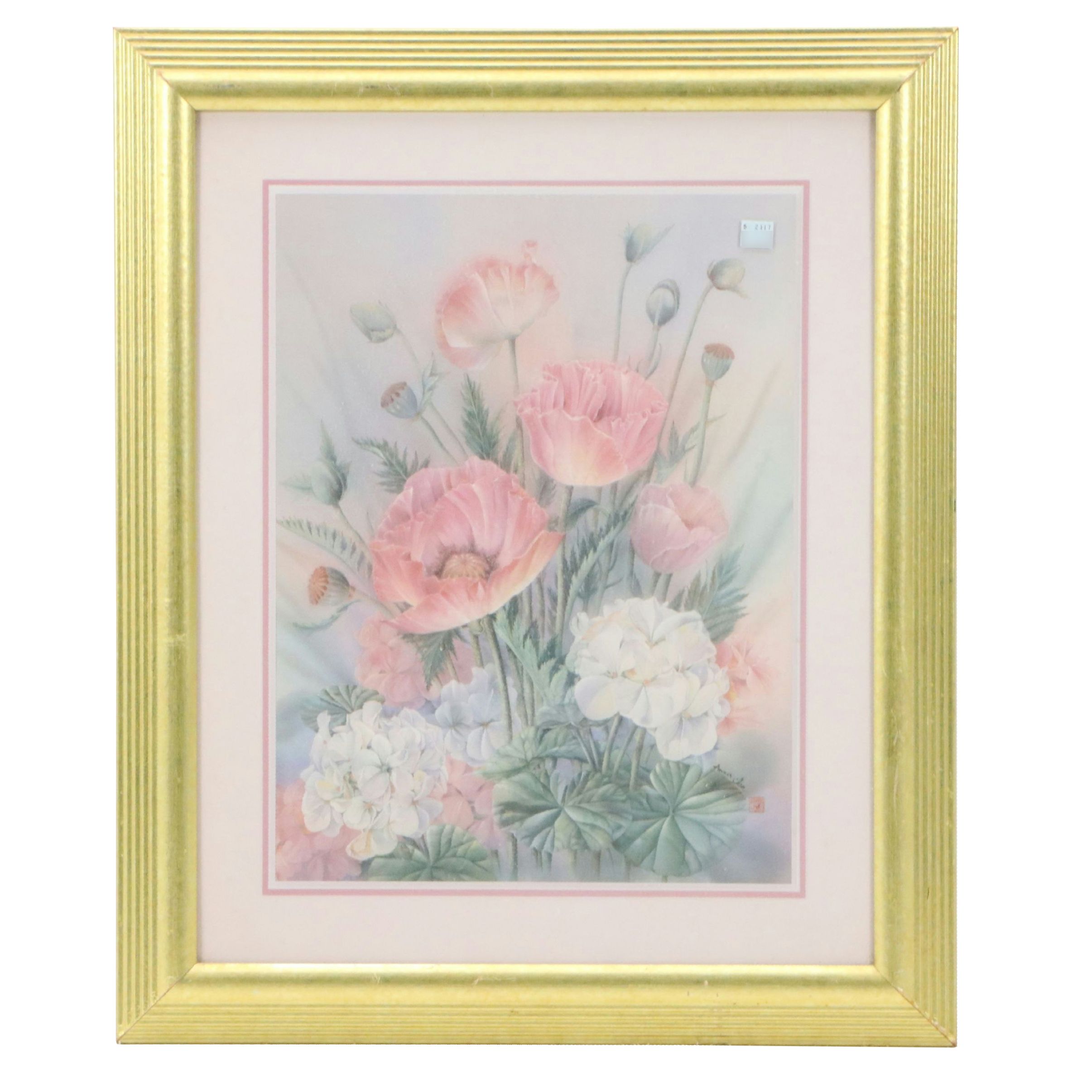 After Anna Chen Offset Lithograph of Floral Bouquet with Poppies