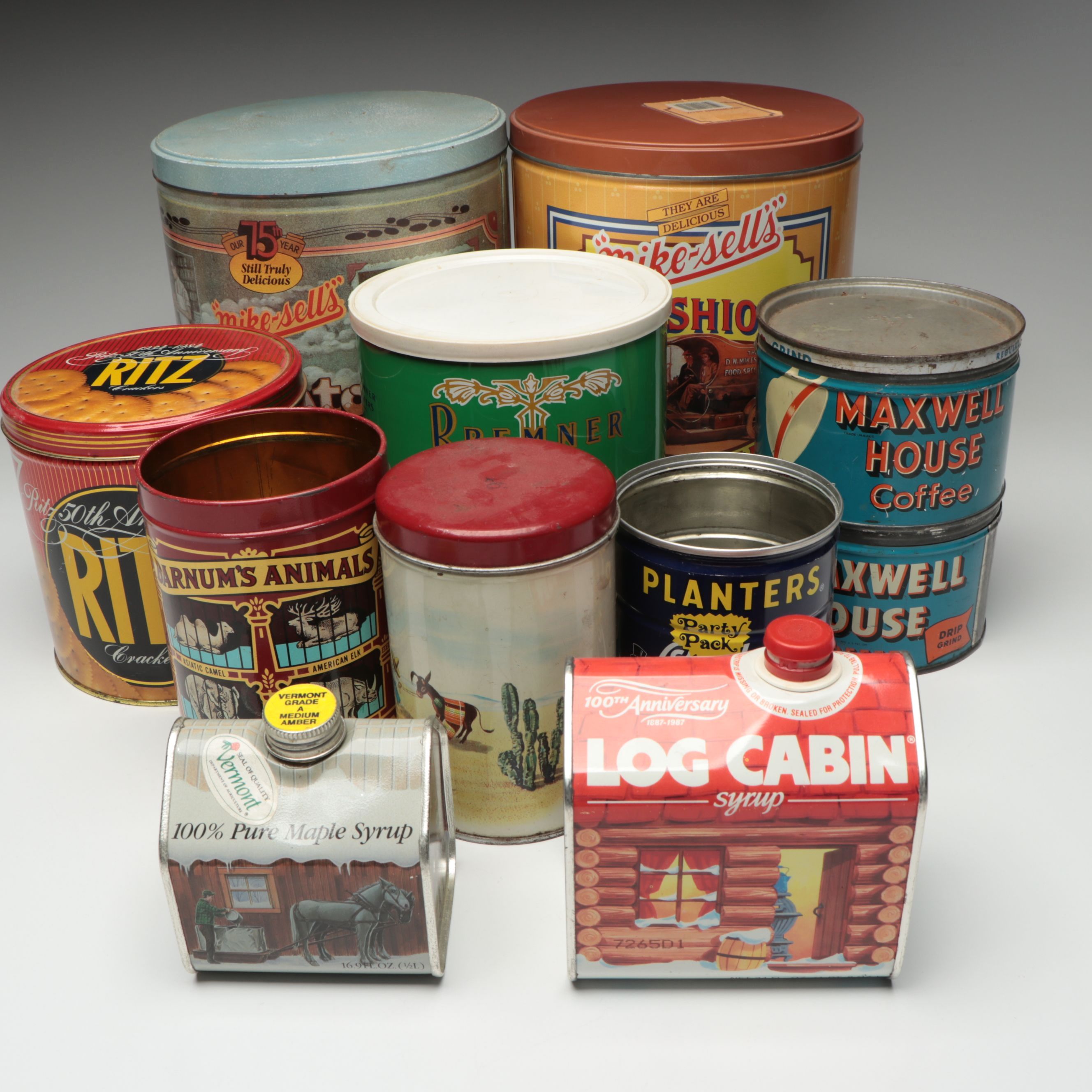 Barnum's Animals 1914 Replica, Ritz Crackers and Other Vintage Tin Containers