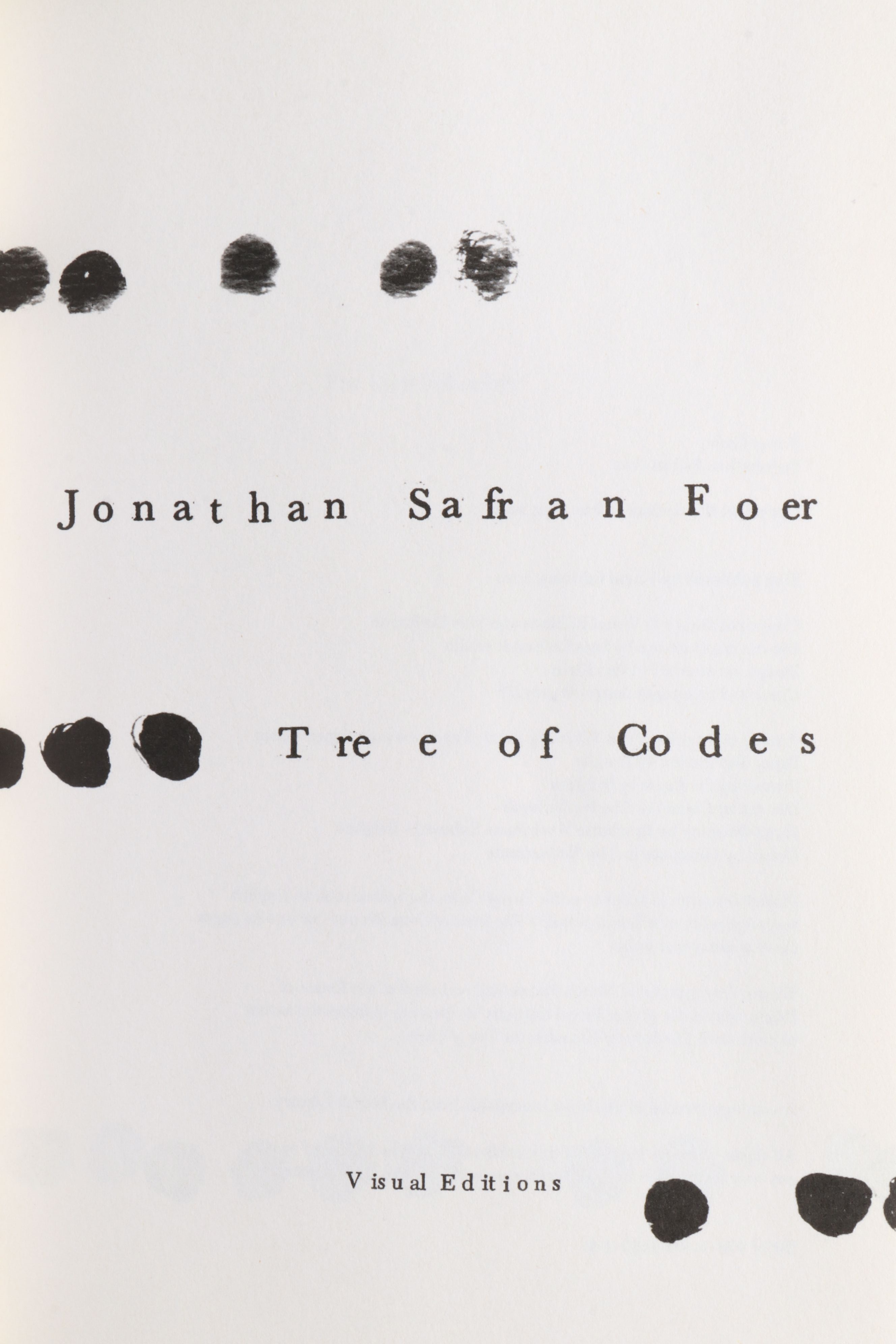 First Edition "Tree of Codes" by Jonathan Safran Foer, 2010