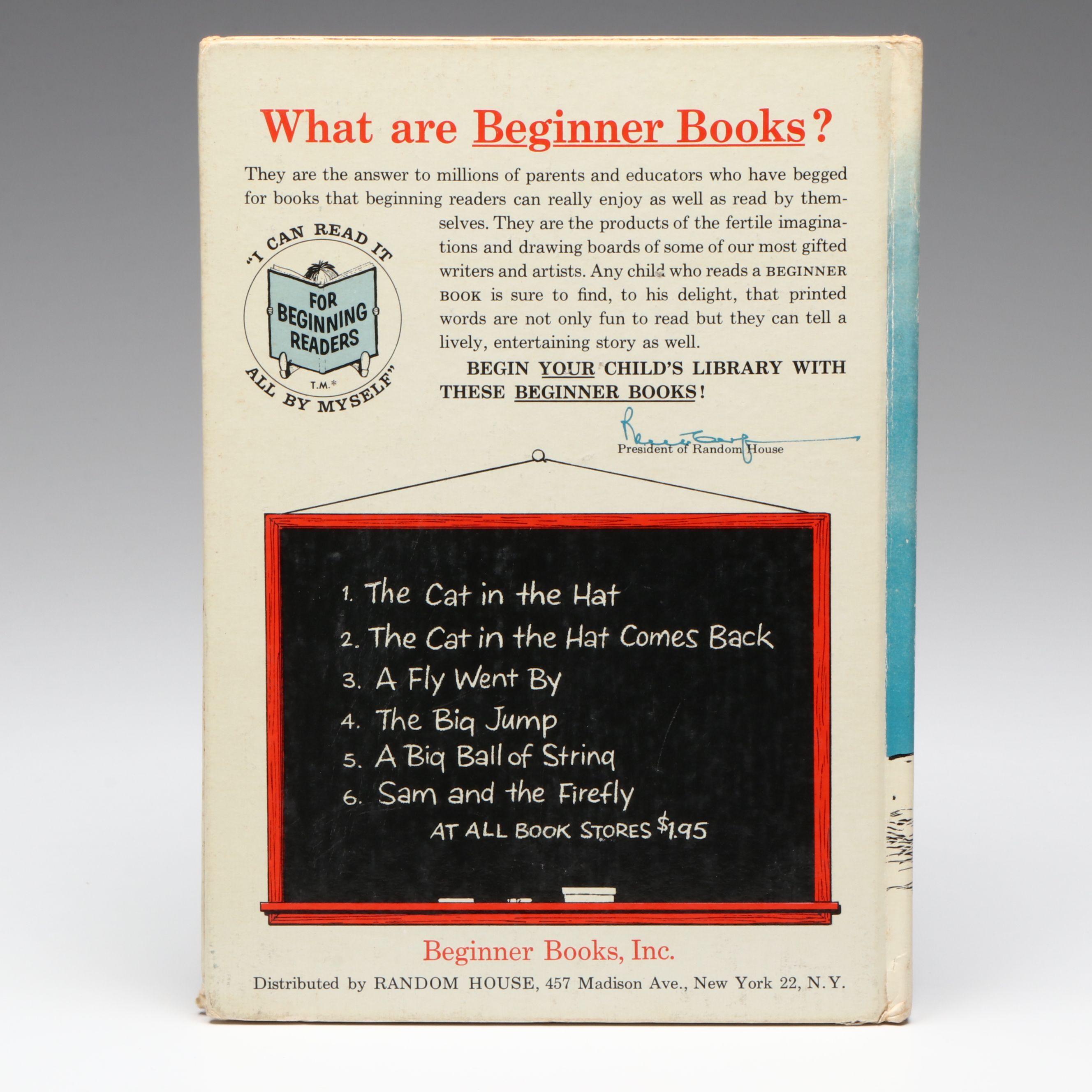 First Printing "The Cat in the Hat Comes Back" by Dr. Seuss, 1958