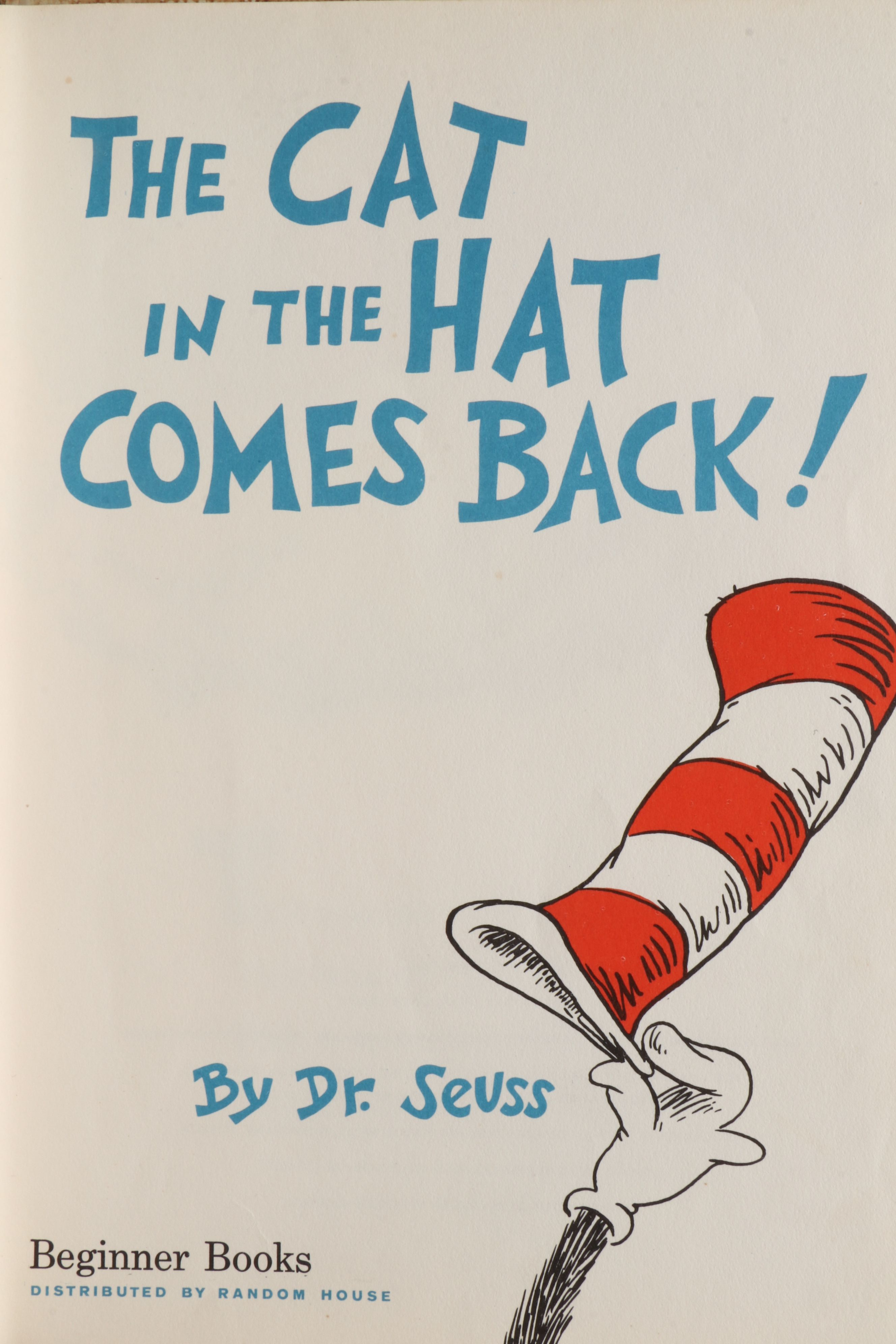 First Printing "The Cat in the Hat Comes Back" by Dr. Seuss, 1958