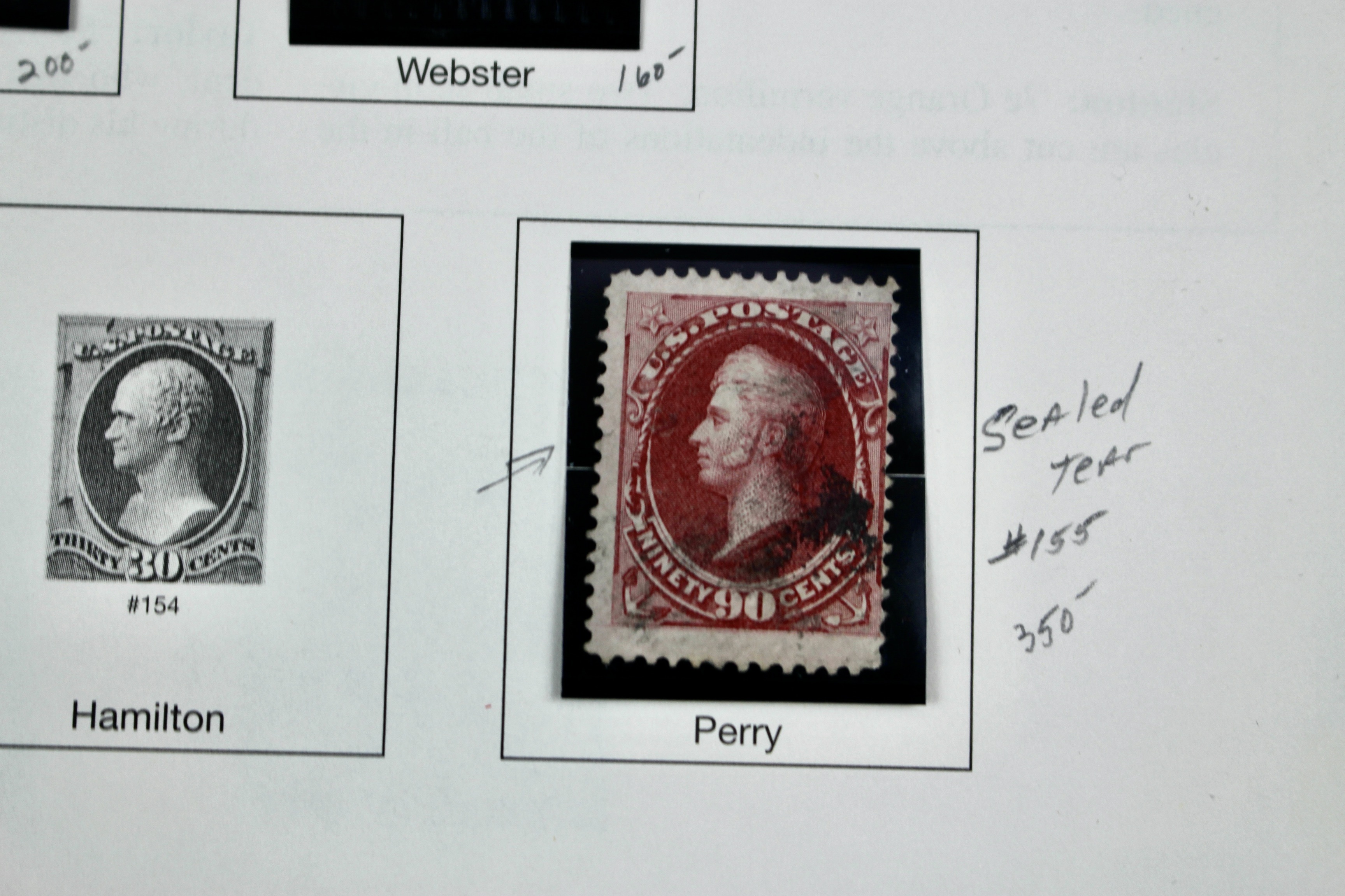 Twenty Classic Early U.S. Postage Stamps, Scott 145 to 179