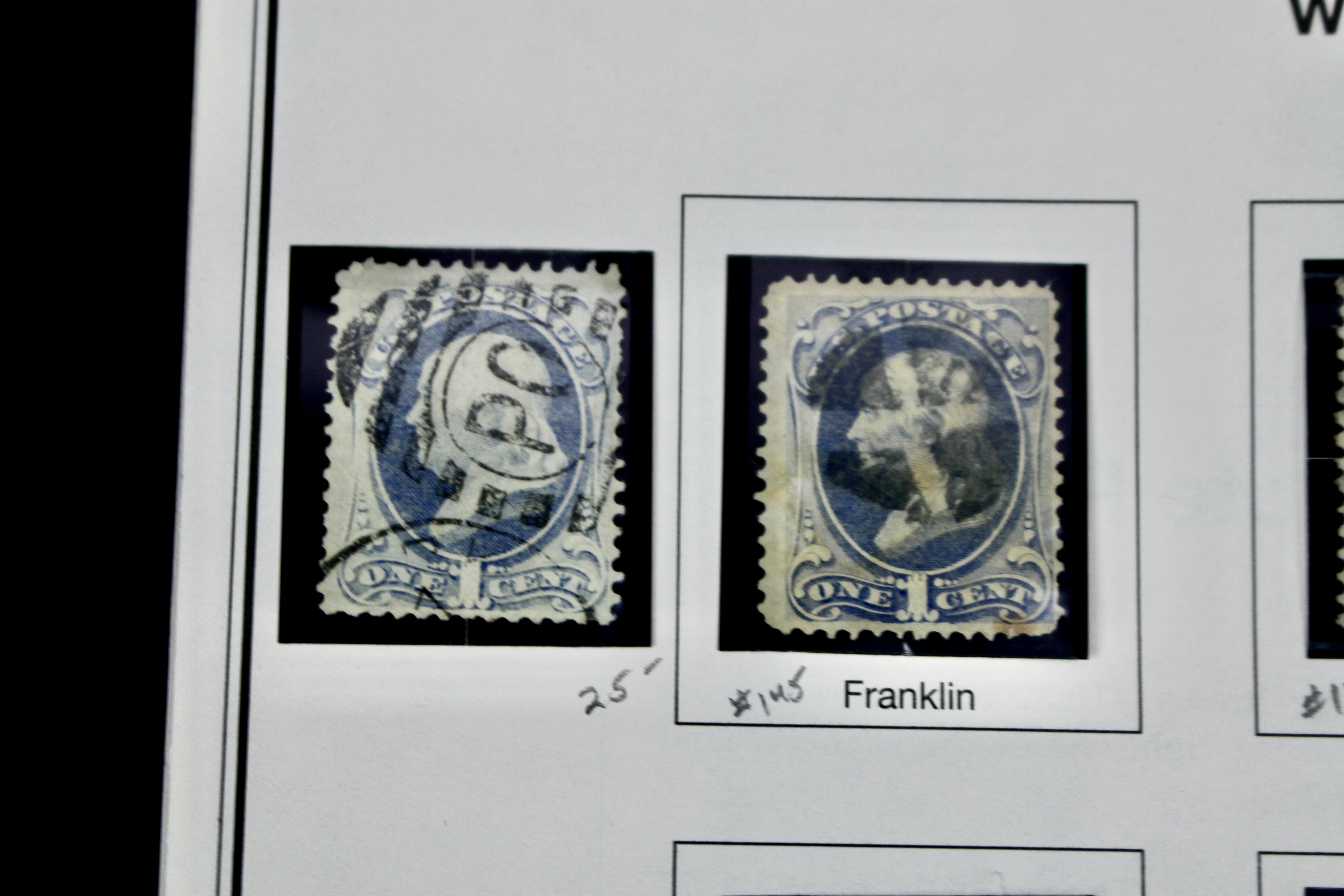 Twenty Classic Early U.S. Postage Stamps, Scott 145 to 179