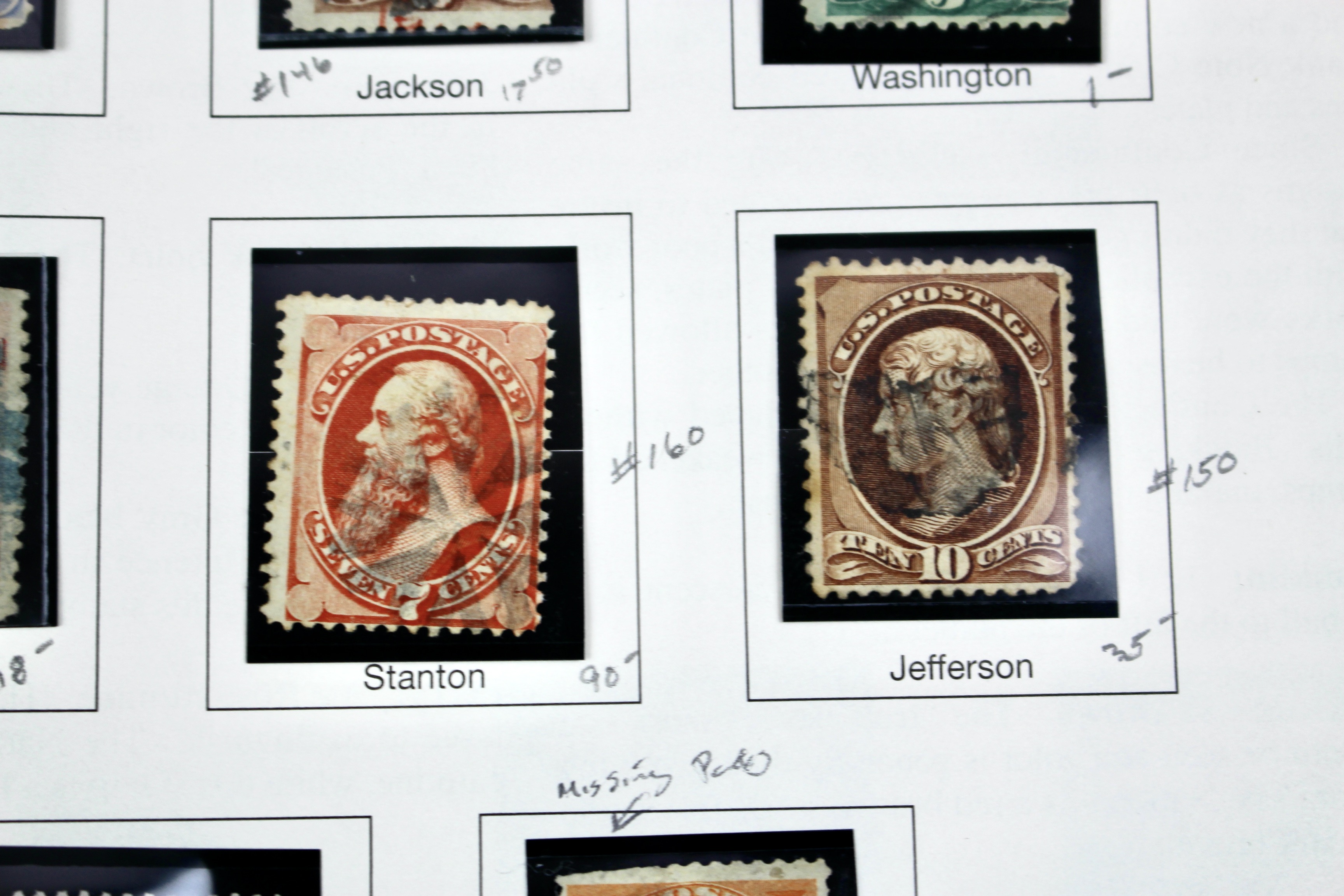 Twenty Classic Early U.S. Postage Stamps, Scott 145 to 179