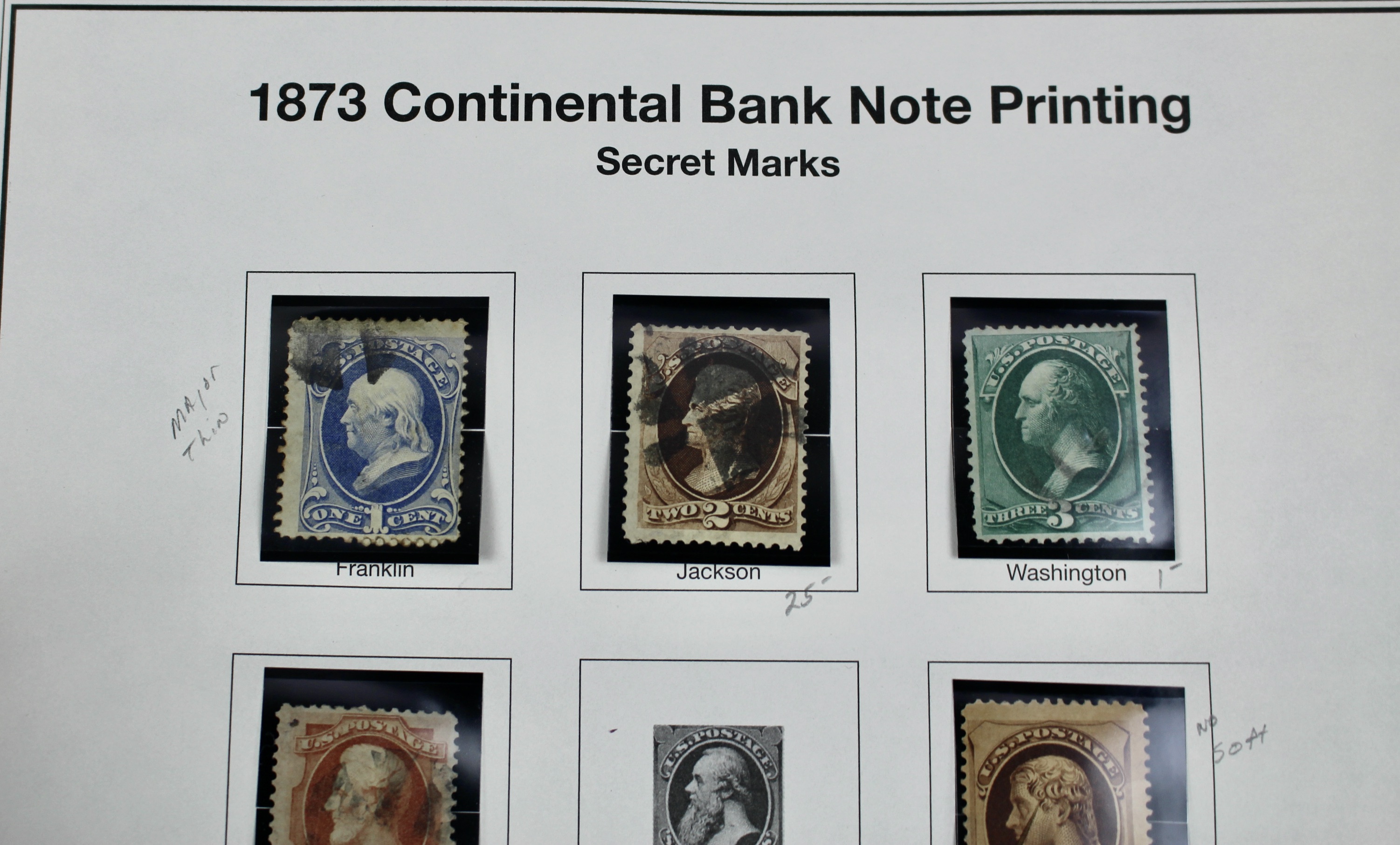 Twenty Classic Early U.S. Postage Stamps, Scott 145 to 179