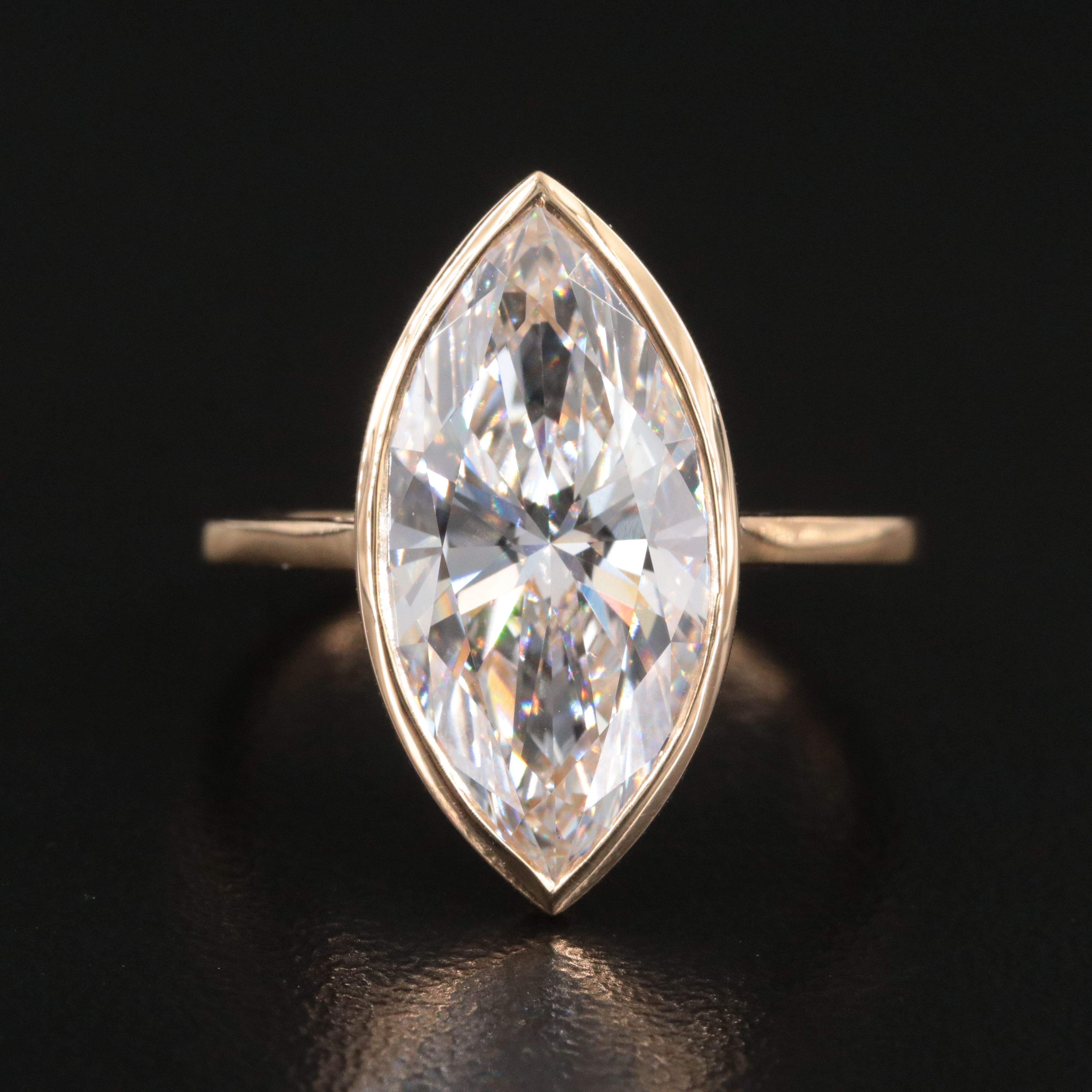 18K 5.09 CT Lab Grown Diamond Solitaire Ring with IGI Report