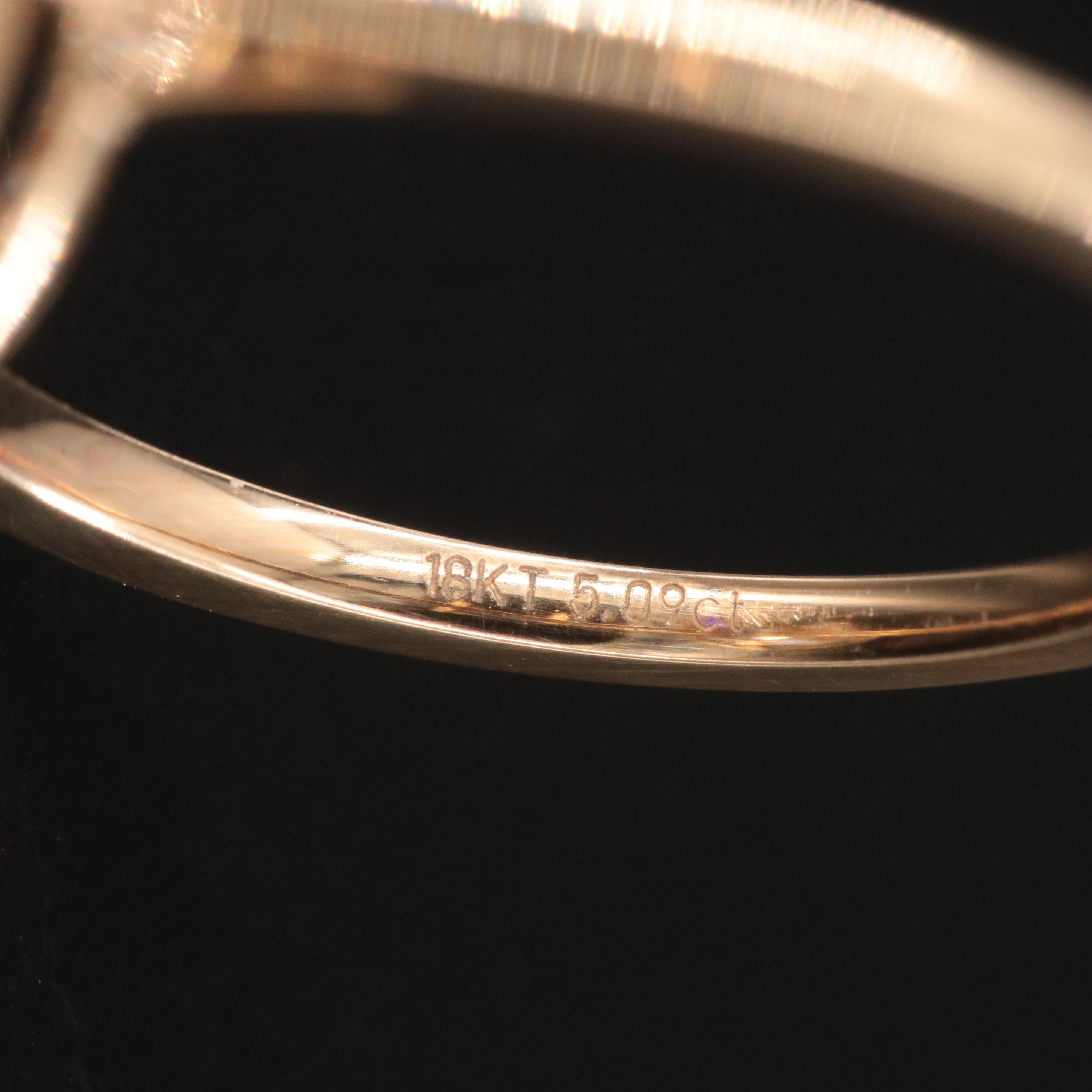 18K 5.09 CT Lab Grown Diamond Solitaire Ring with IGI Report