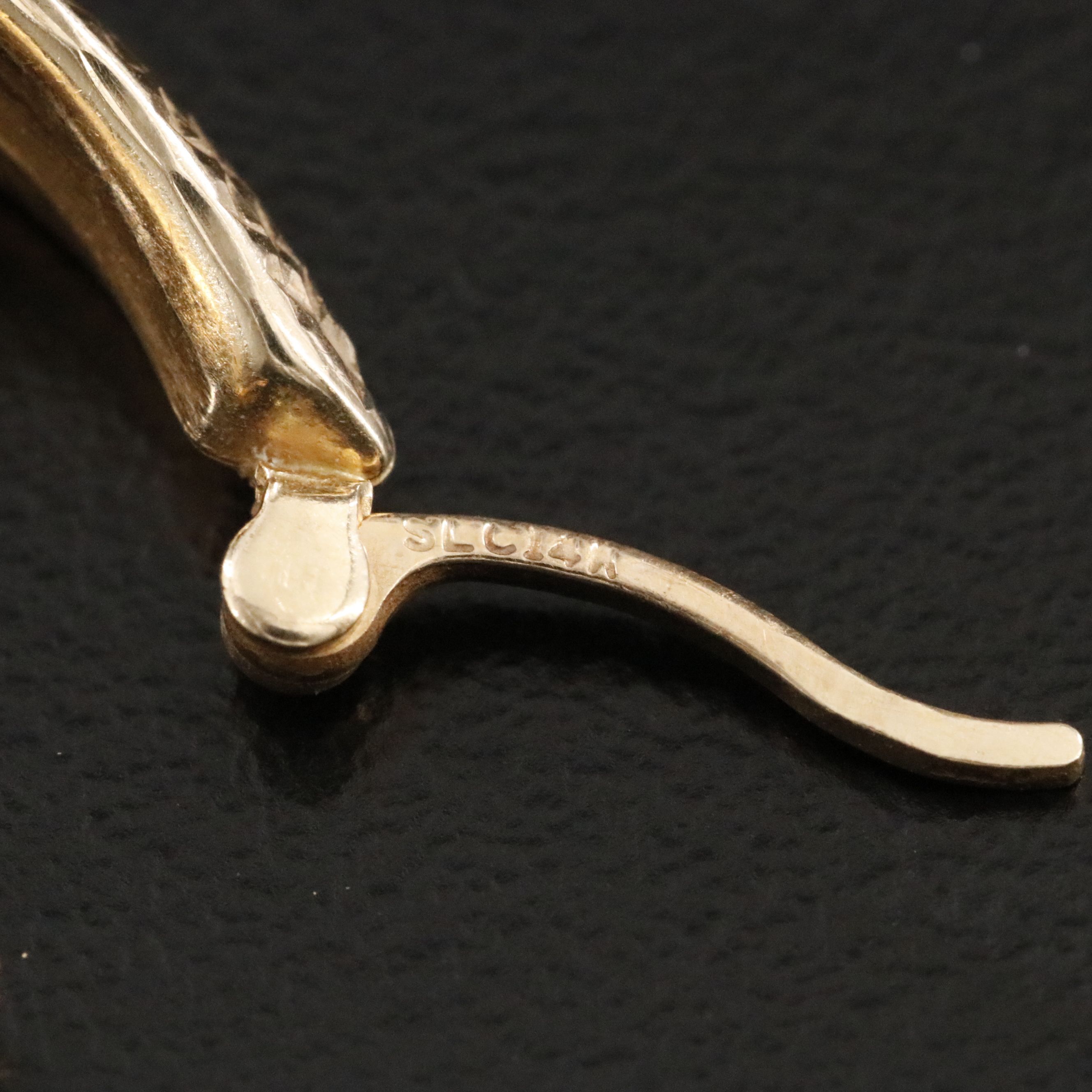 14K Diamond-Cut Hoop Earrings