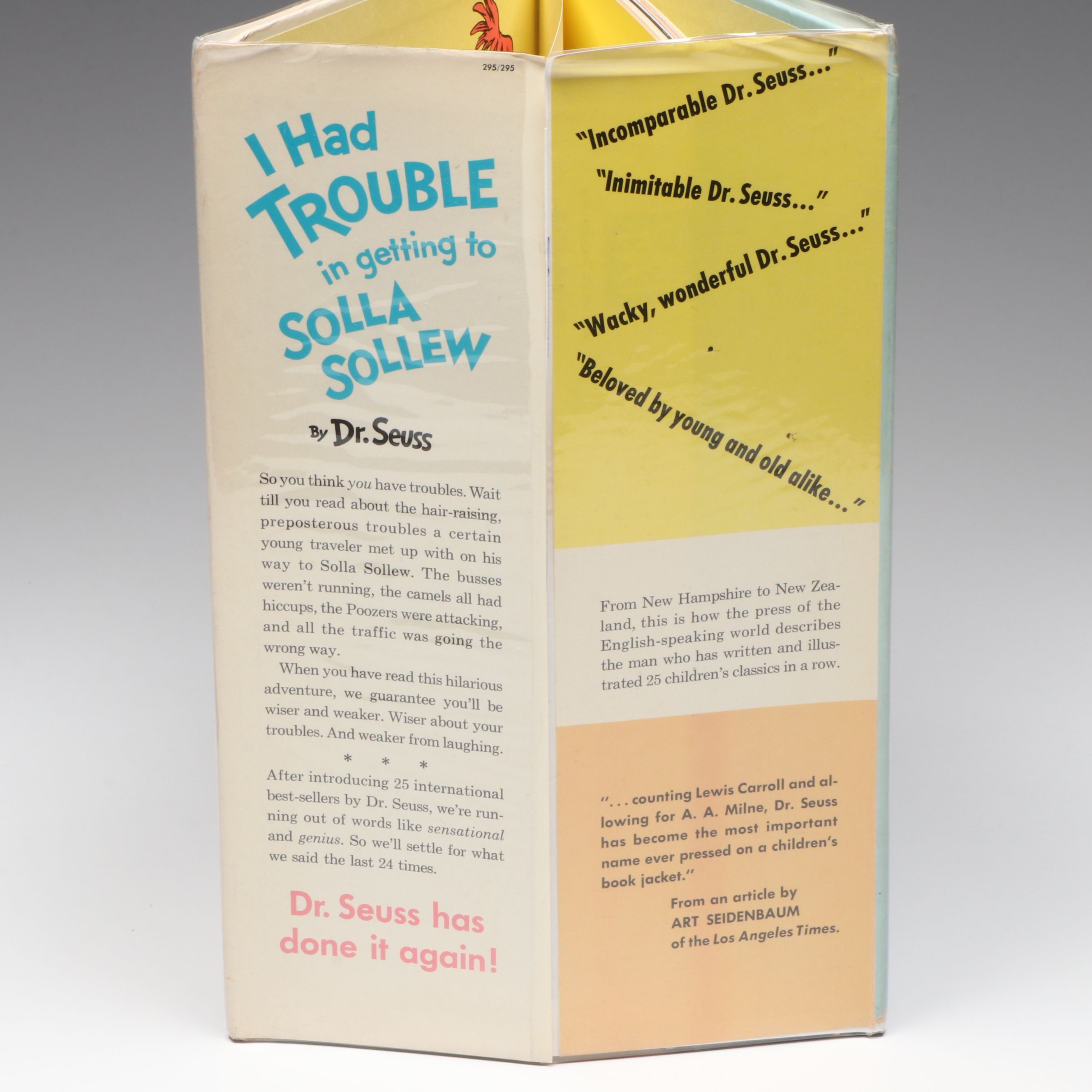 First Printing "I Had Trouble in Getting to Solla Sollew" by Dr. Seuss, 1965