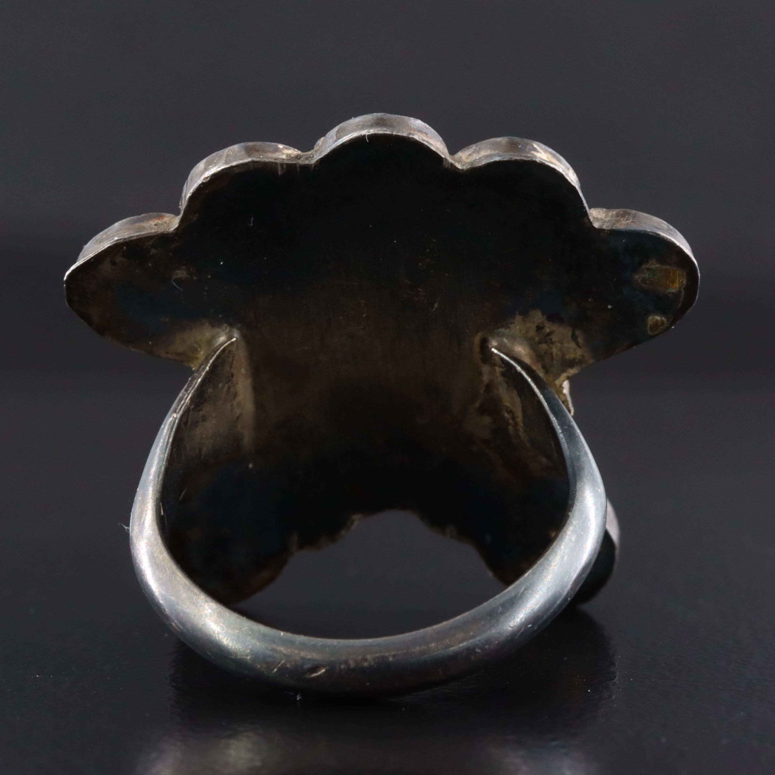 Vintage Southwestern Sterling Gemstone Inlay Sunface Ring