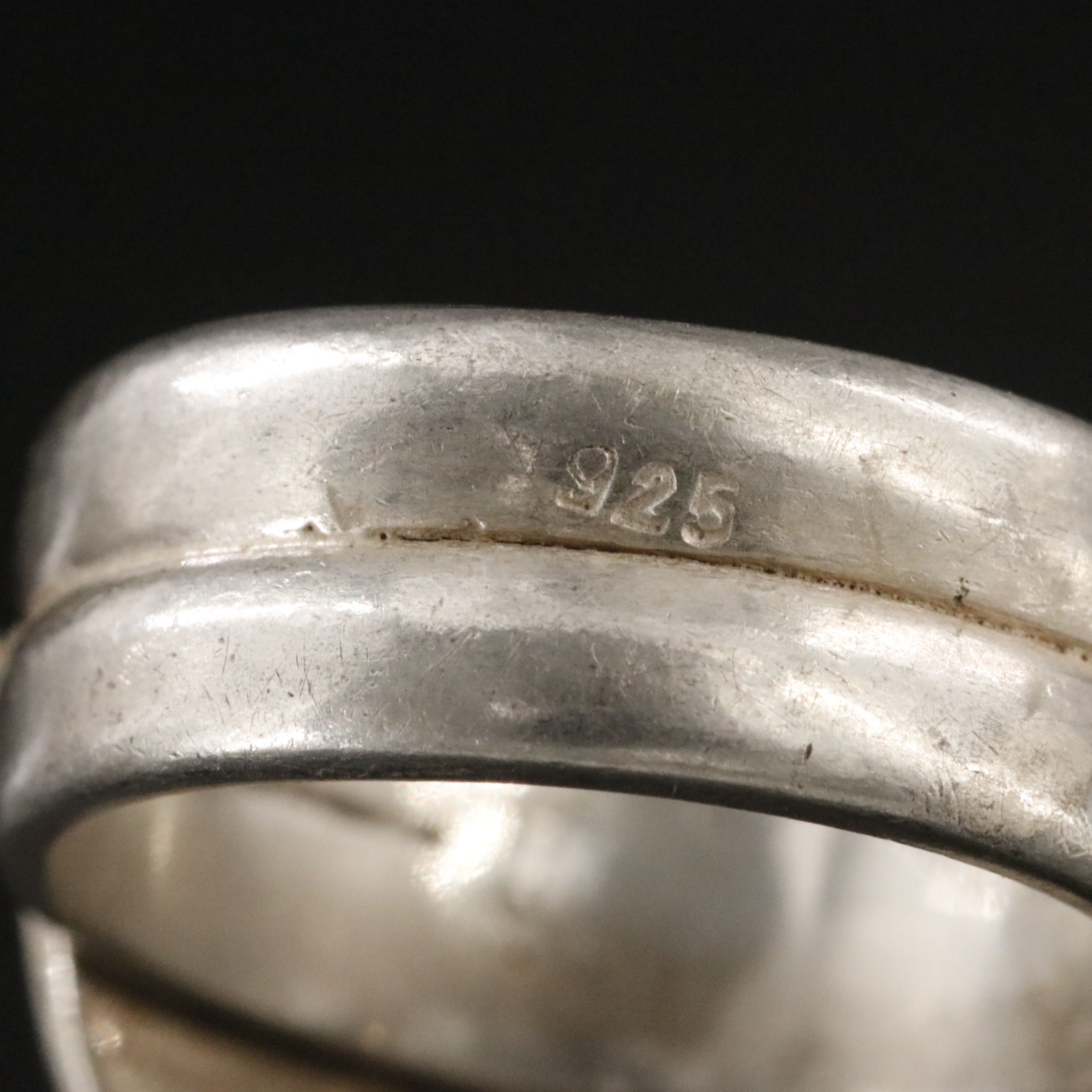 Sterling Black Onyx Granulated Scroll Ring