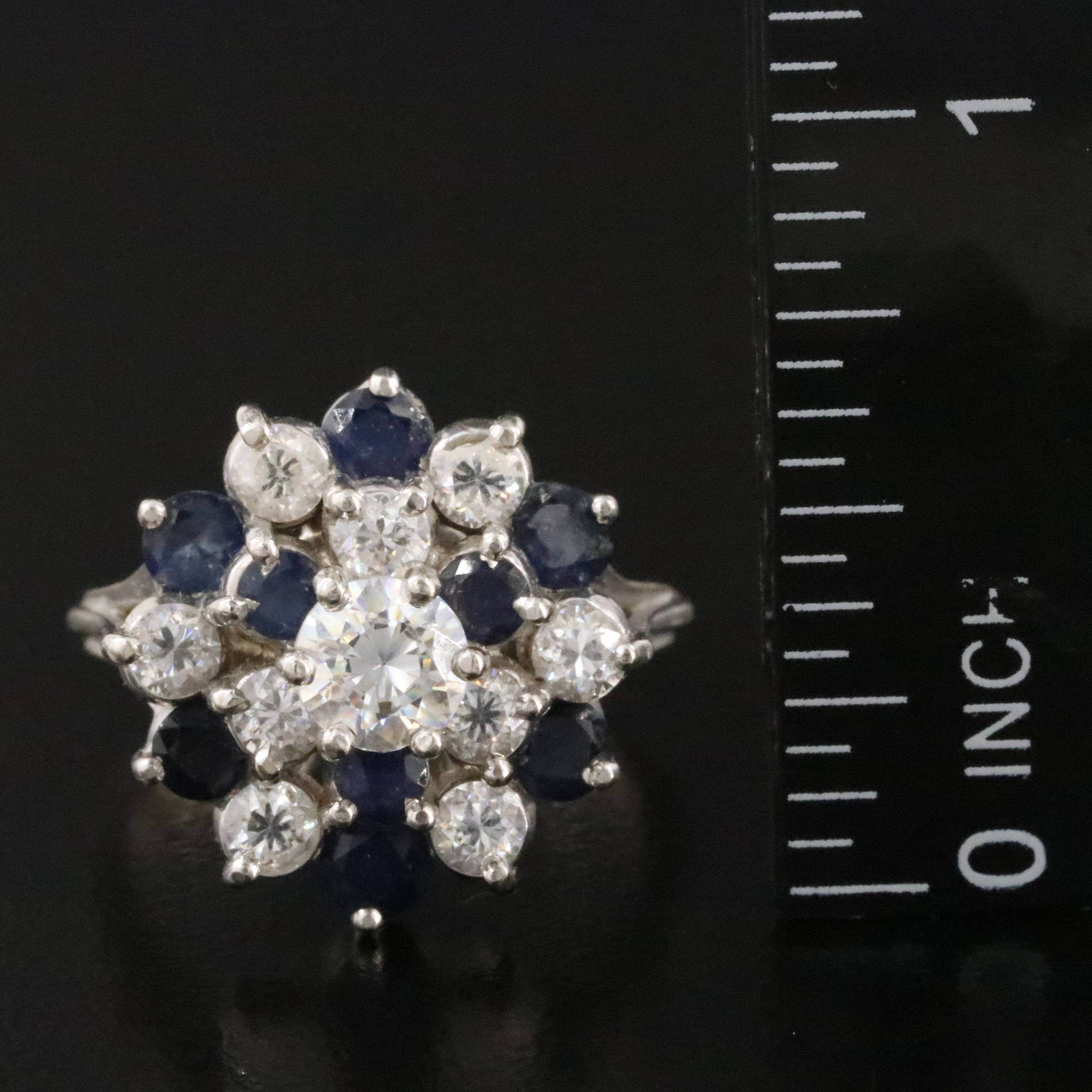 14K Strontium Titanate and Sapphire Ring