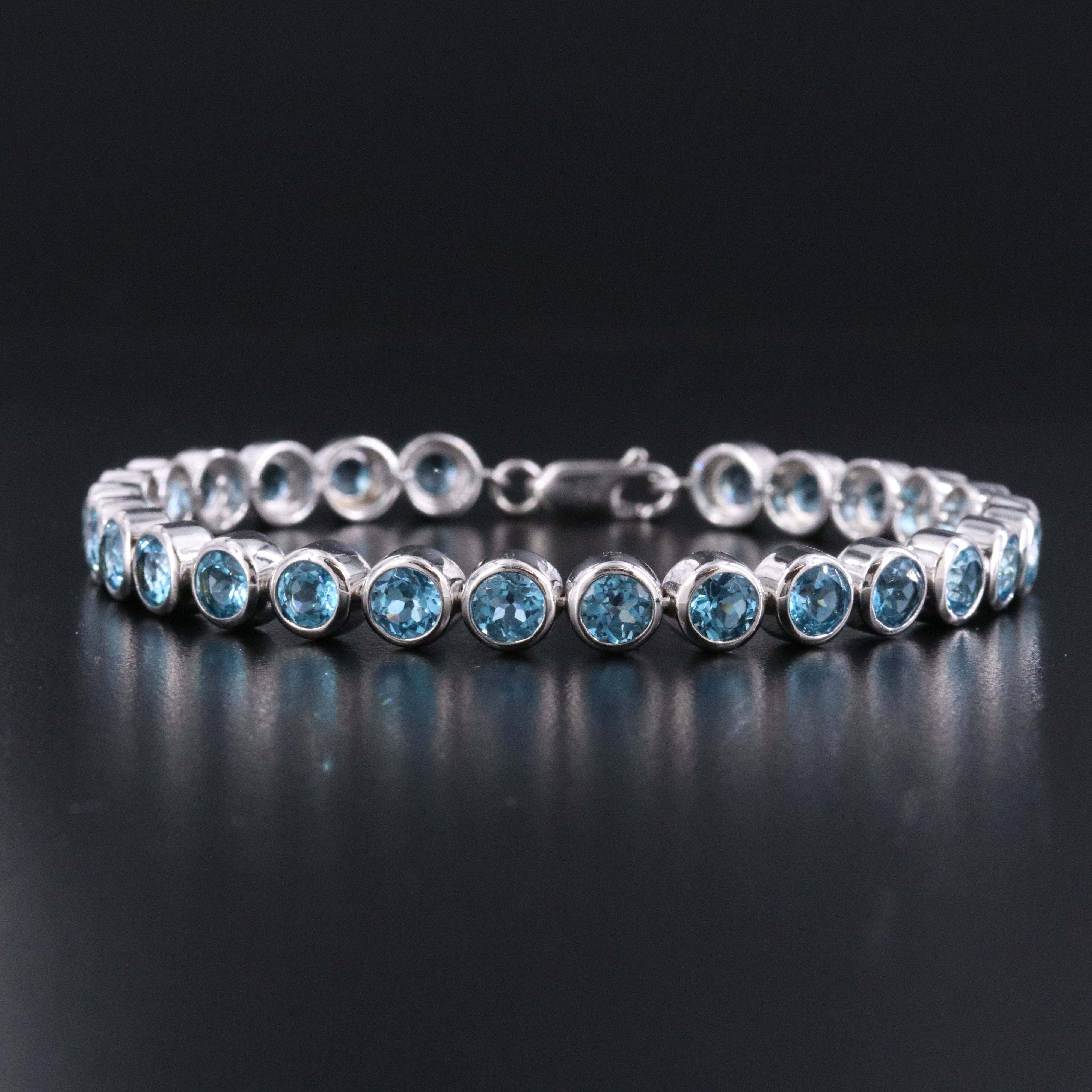 Sterling Topaz Line Bracelet