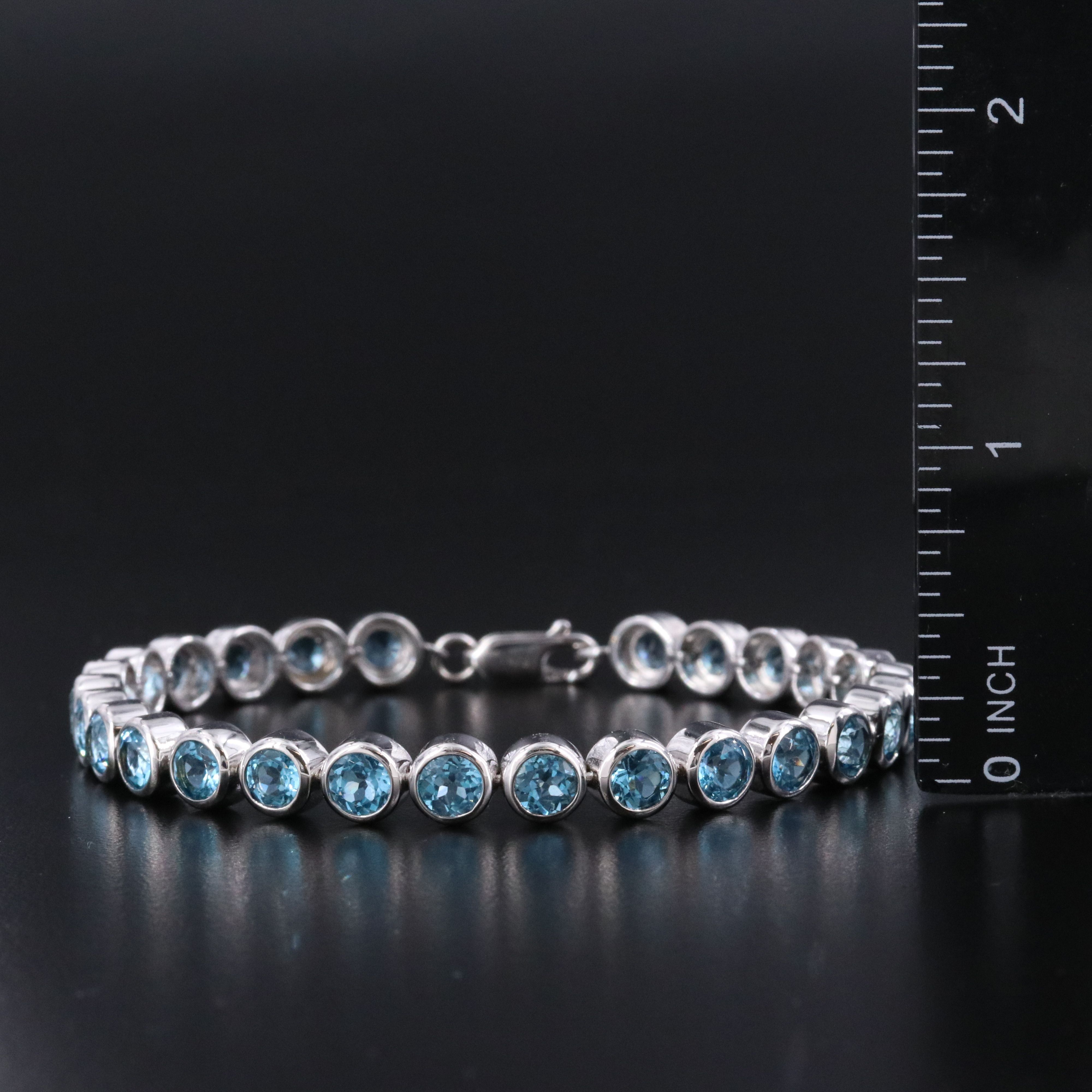 Sterling Topaz Line Bracelet