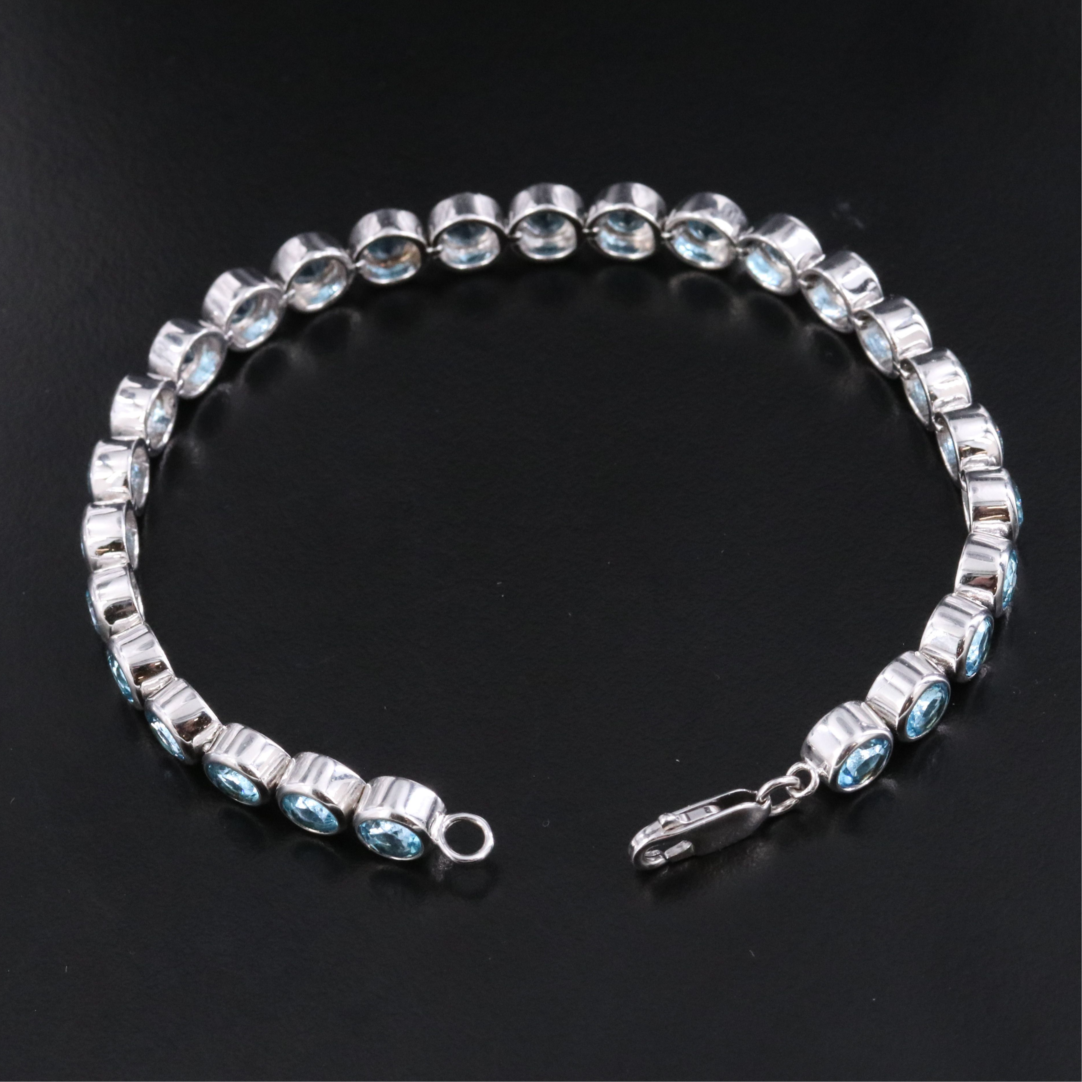 Sterling Topaz Line Bracelet
