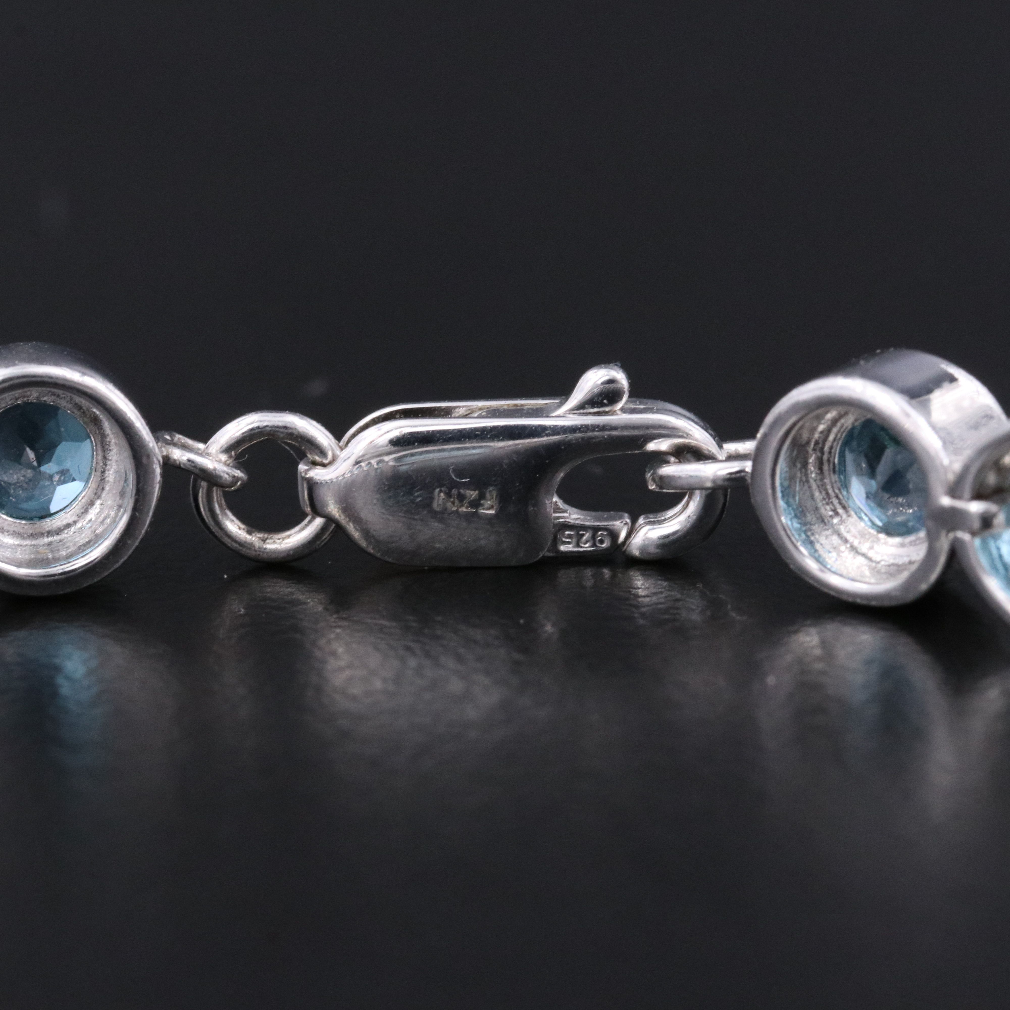 Sterling Topaz Line Bracelet