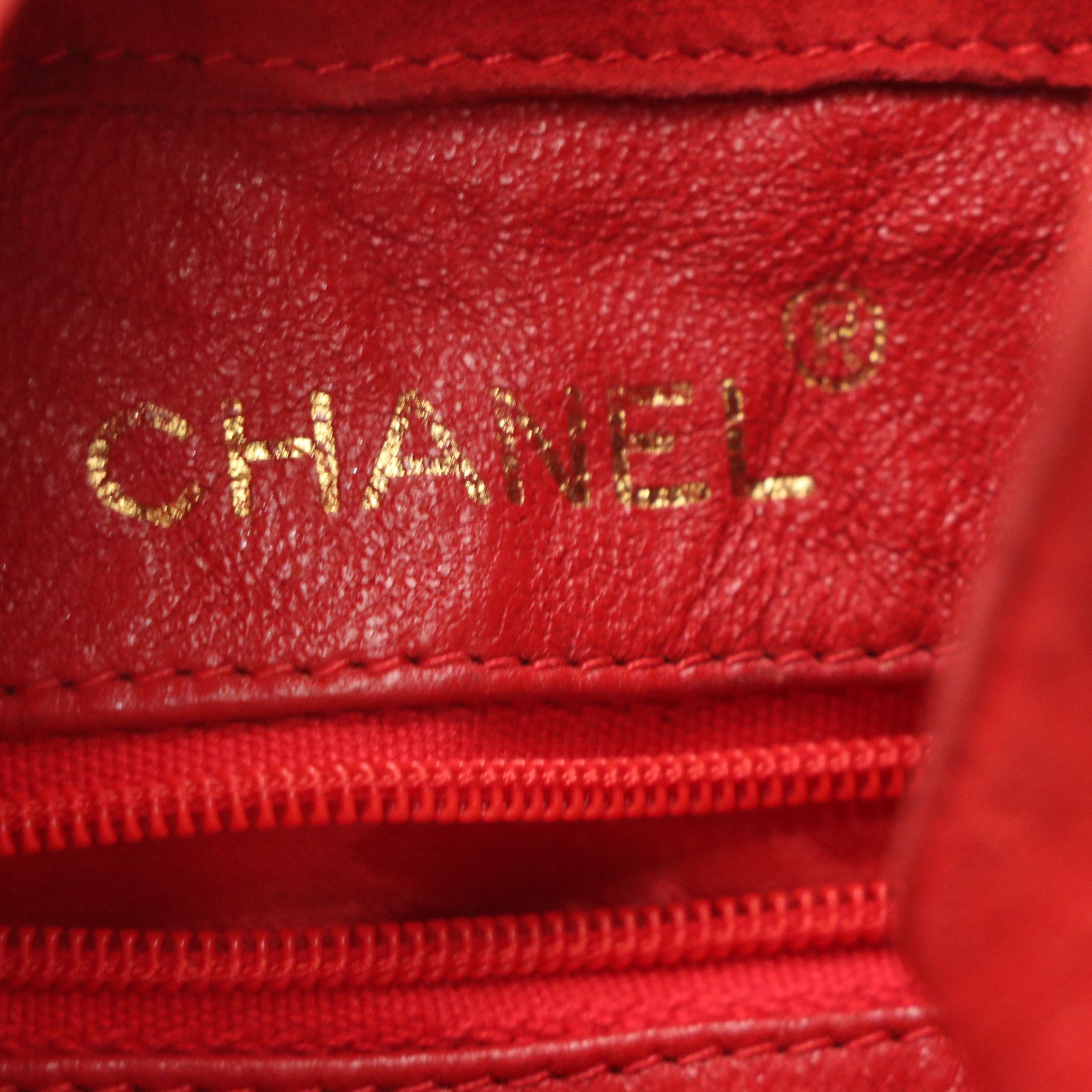 Chanel Quilted Red Suede Mini Drawstring Bucket Bag