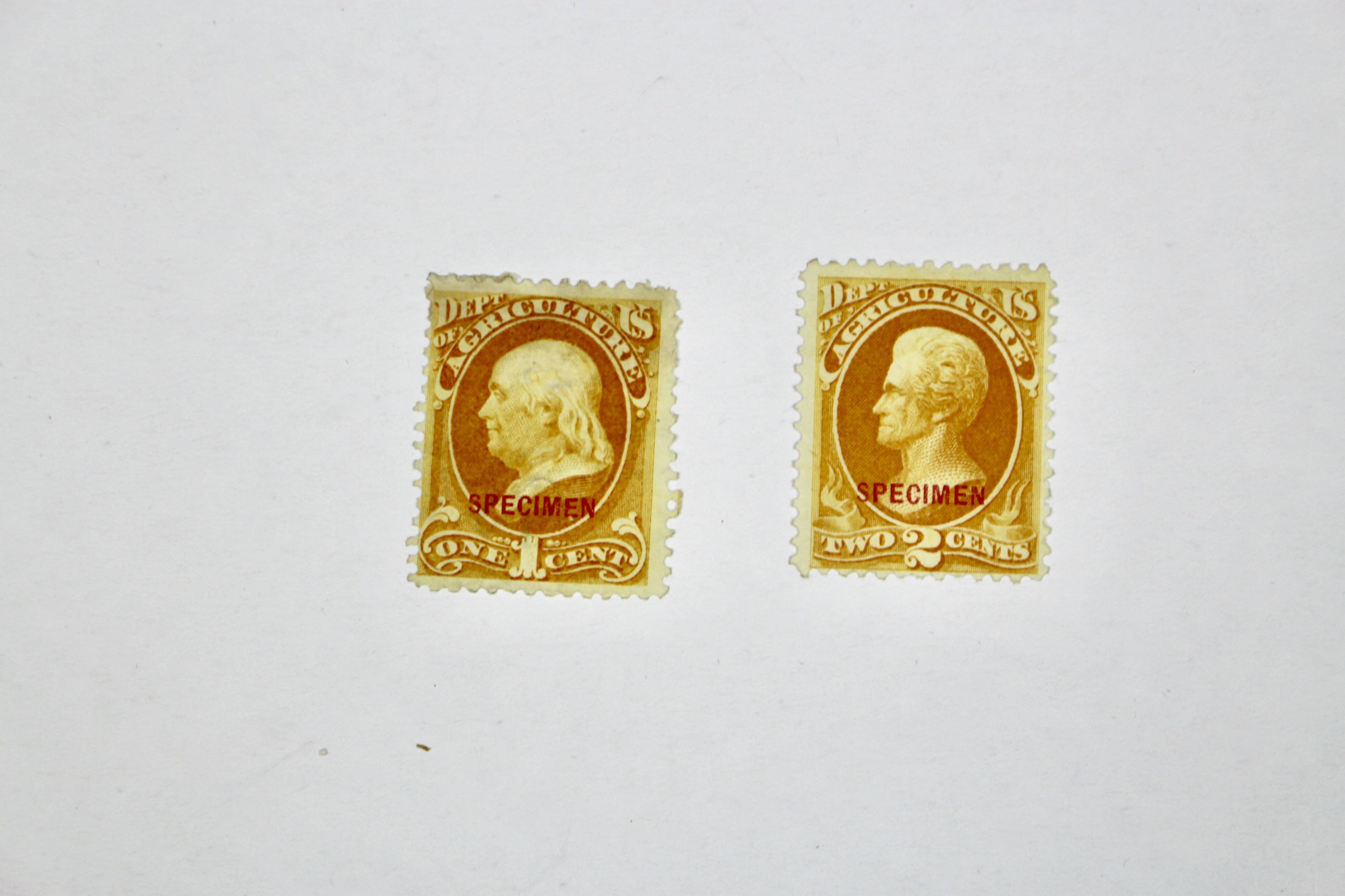 Four Different Specimen Official U.S. Stamps