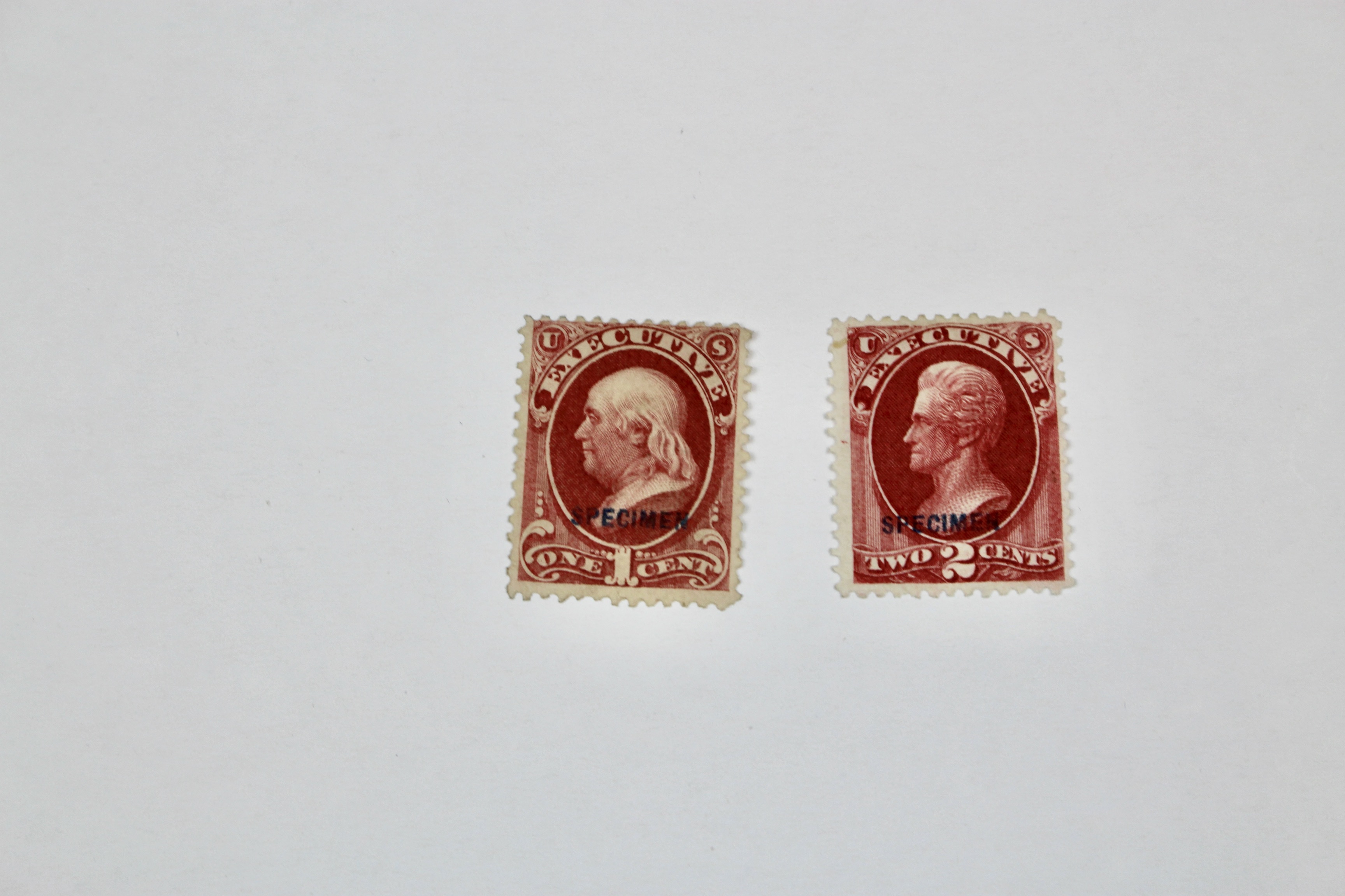 Four Different Specimen Official U.S. Stamps