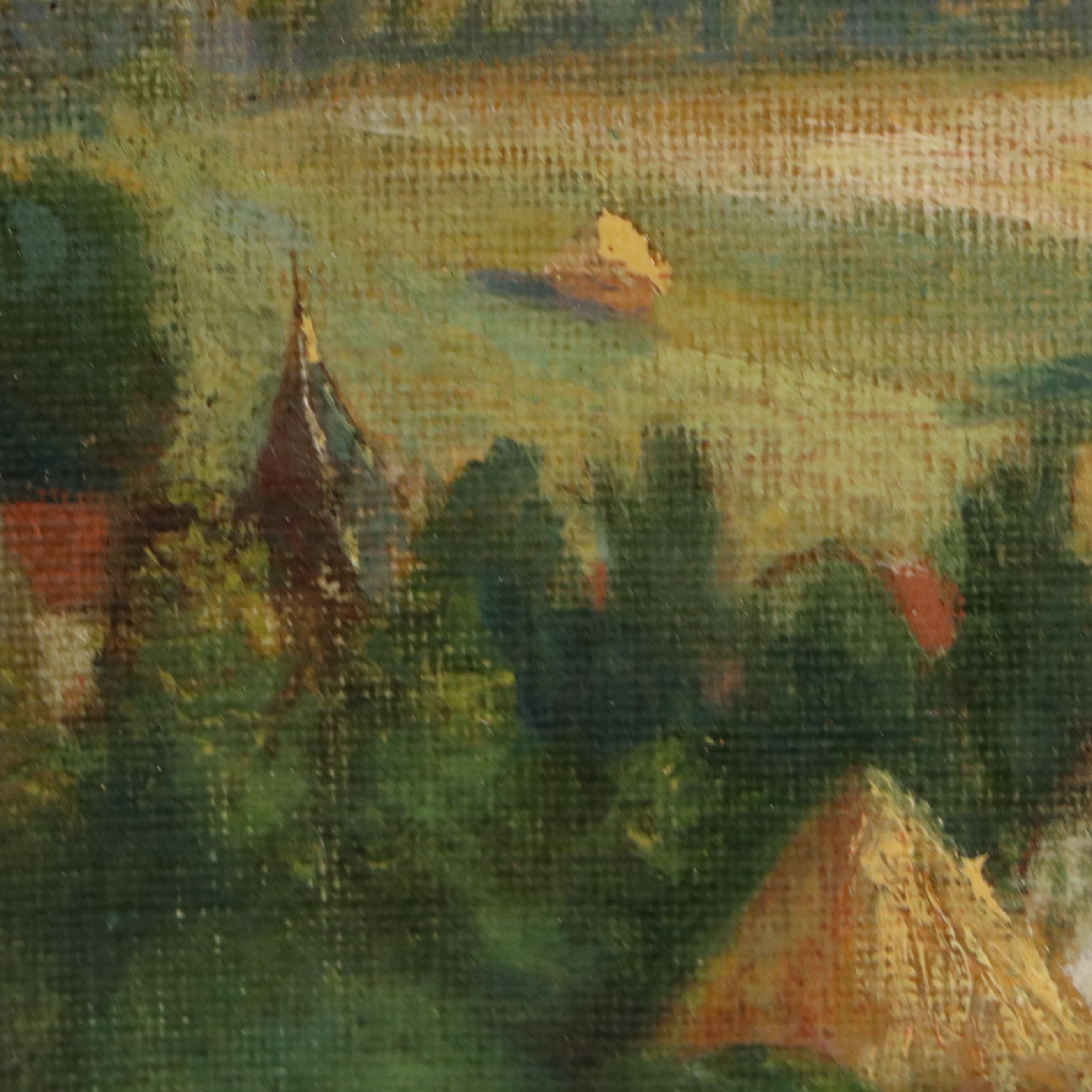 French School Landscape Oil Painting, Early 20th Century