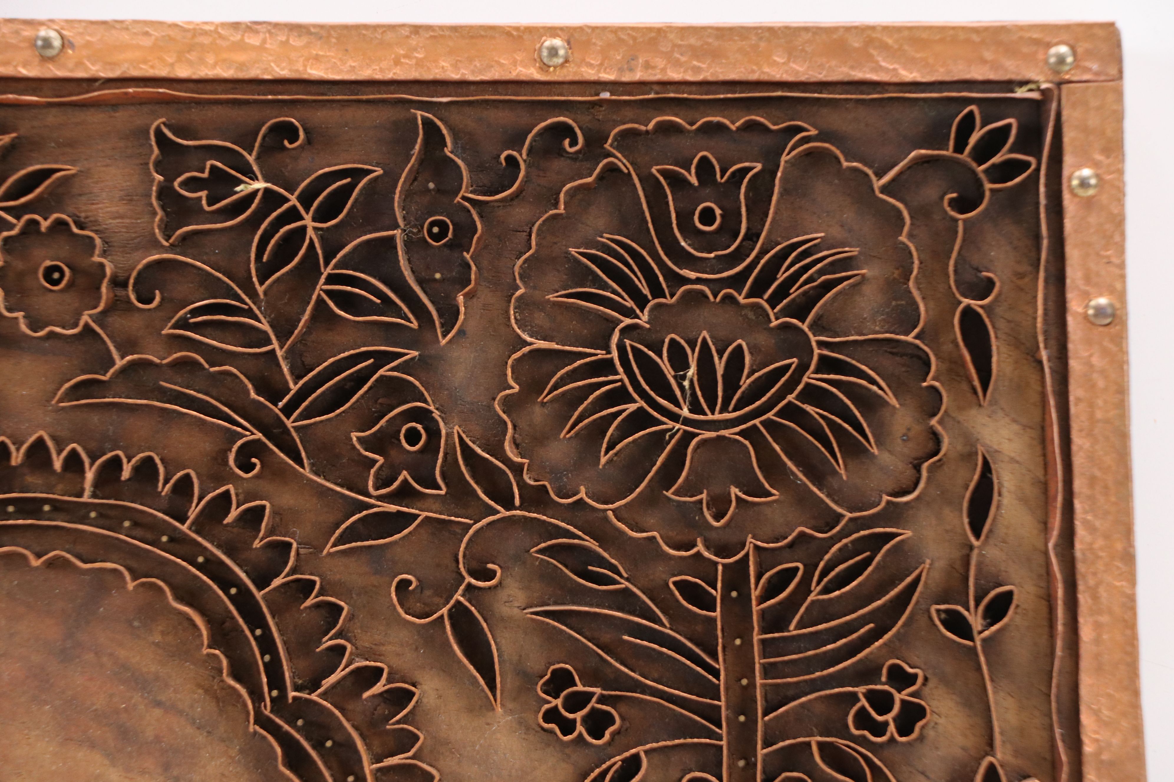 Indian Inspired Bent Copper Bas-Relief Panel