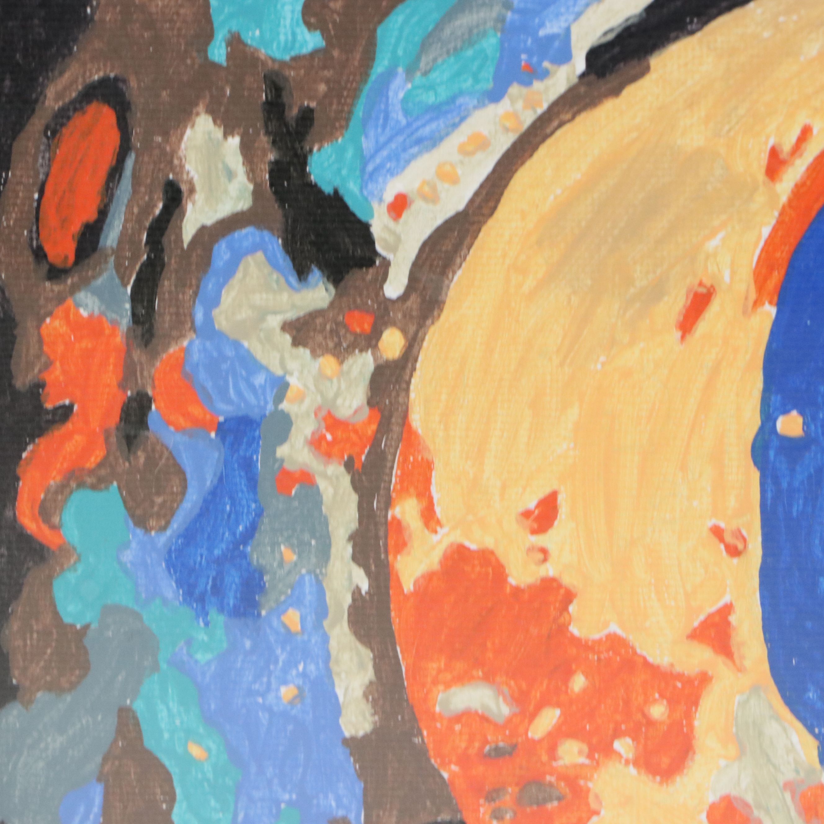 Brittony Martin Acrylic Painting of Moon Lady with Stars, Circa 2026