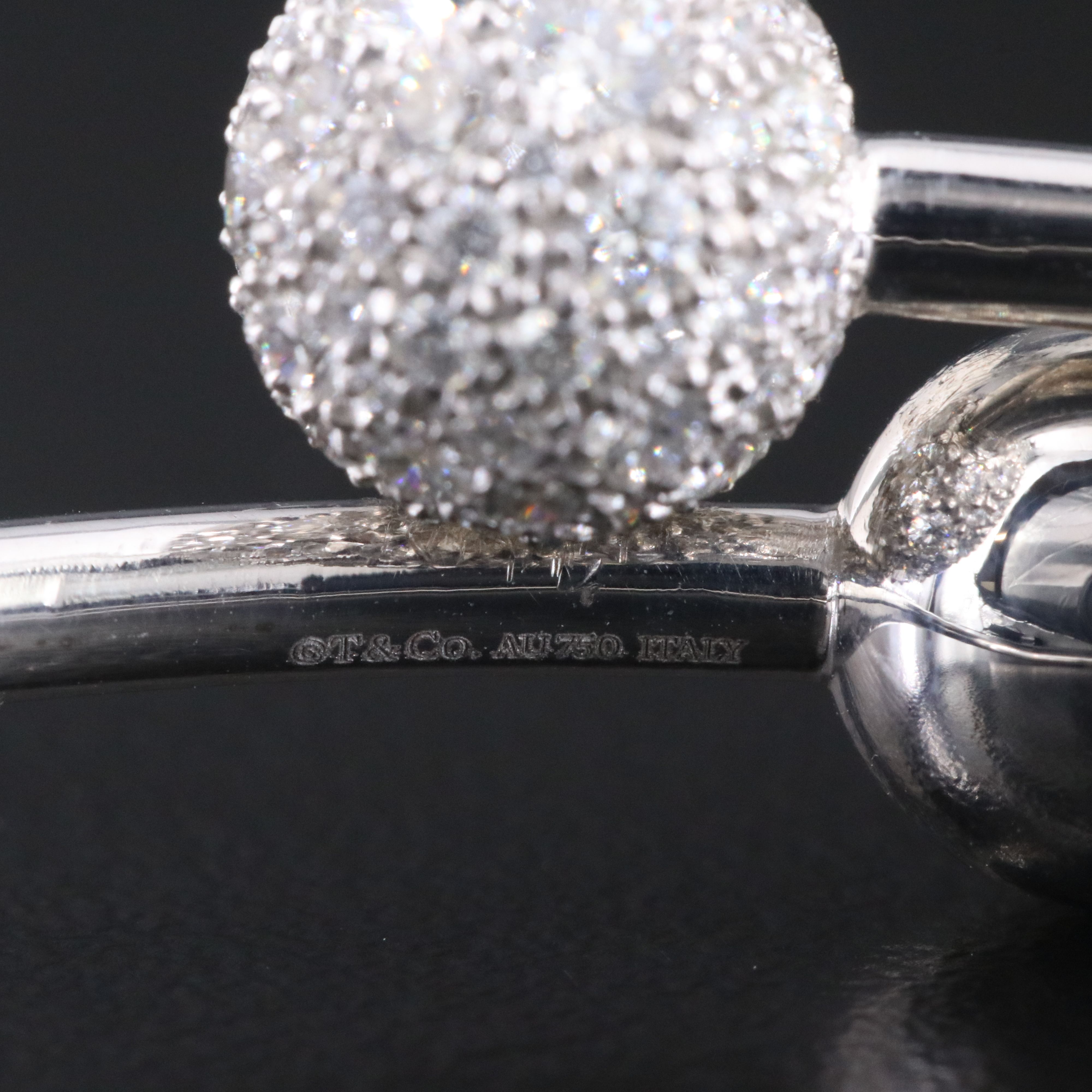 Tiffany & Co. HardWear 18K 0.73 CTW Diamond Ball Bypass Bracelet