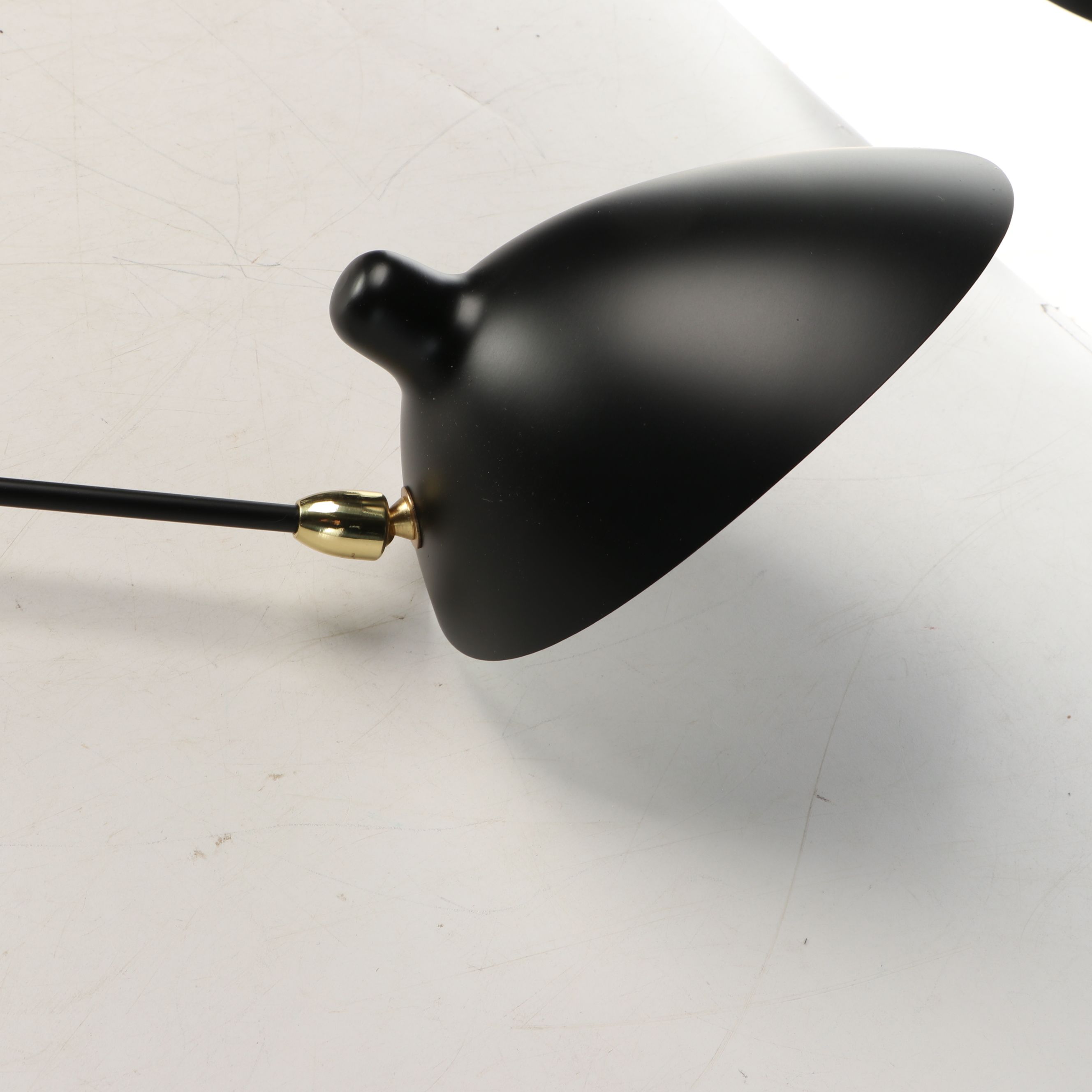 French Industrial Style Matte Black Pivoting Wall Lights, Manner of Mouille