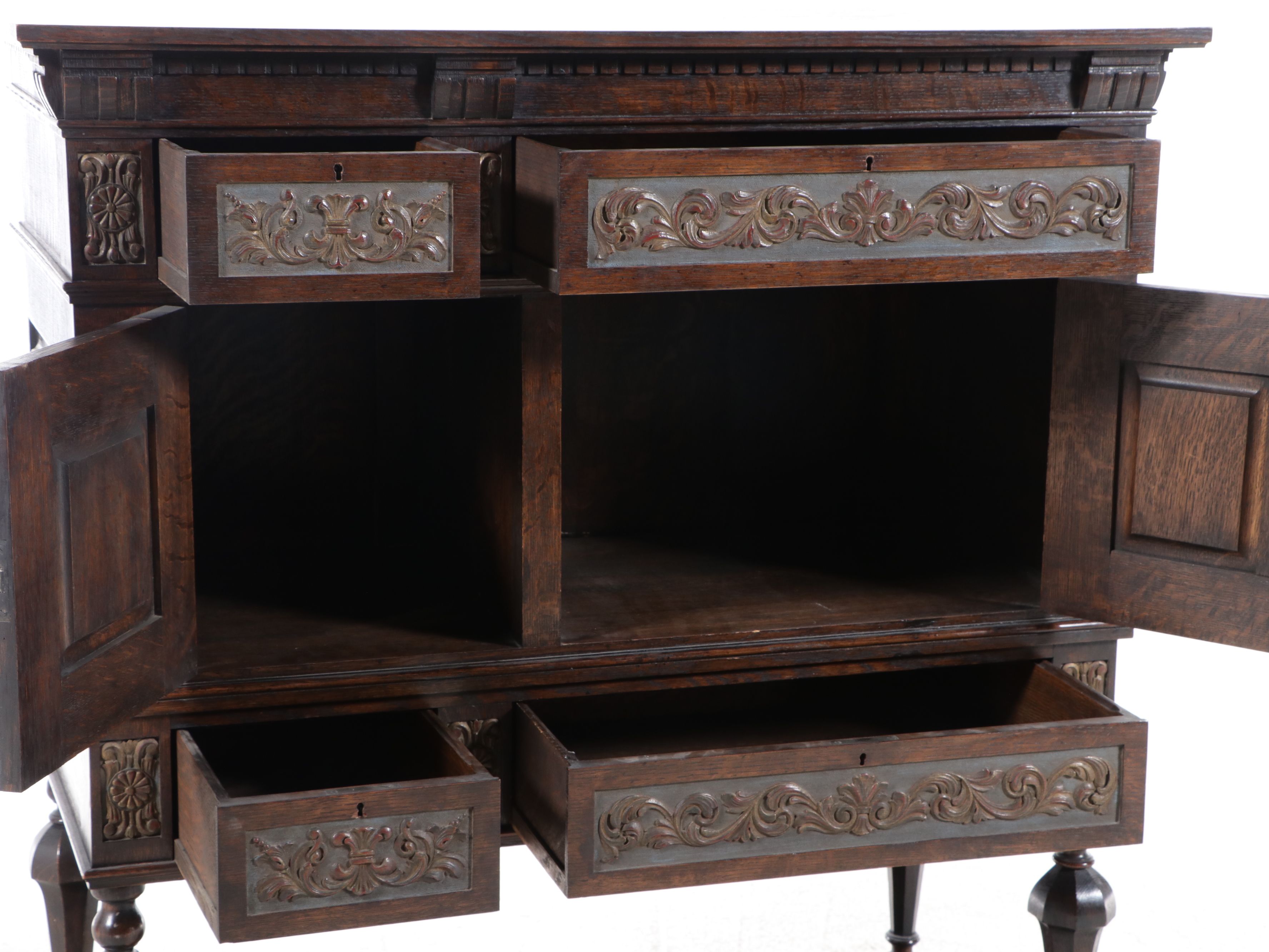 Jacobean Revival Oak Court Cupboard