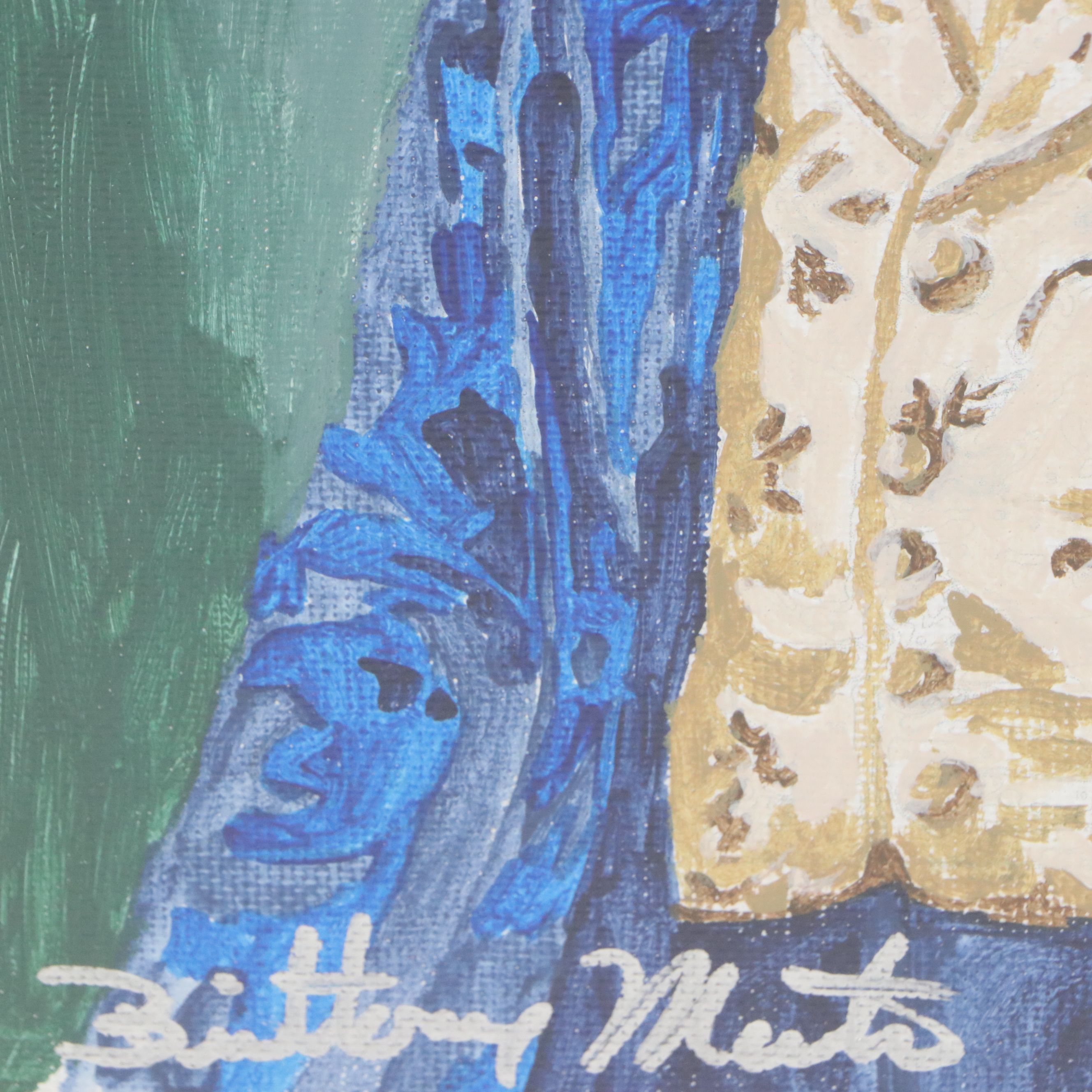 Brittony Martin Acrylic Painting of Dapper Rabbit, Circa 2026